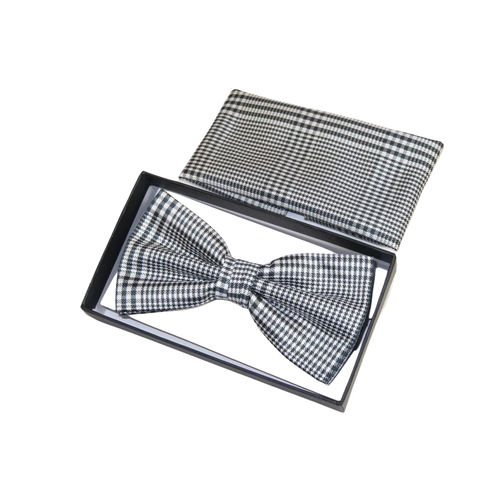 Men Bow Tie Hankie Formal Tuxedo, Business Suit #BT43 Black White Hounds tooth - J.Valintin Men's Wear Legend - 95516