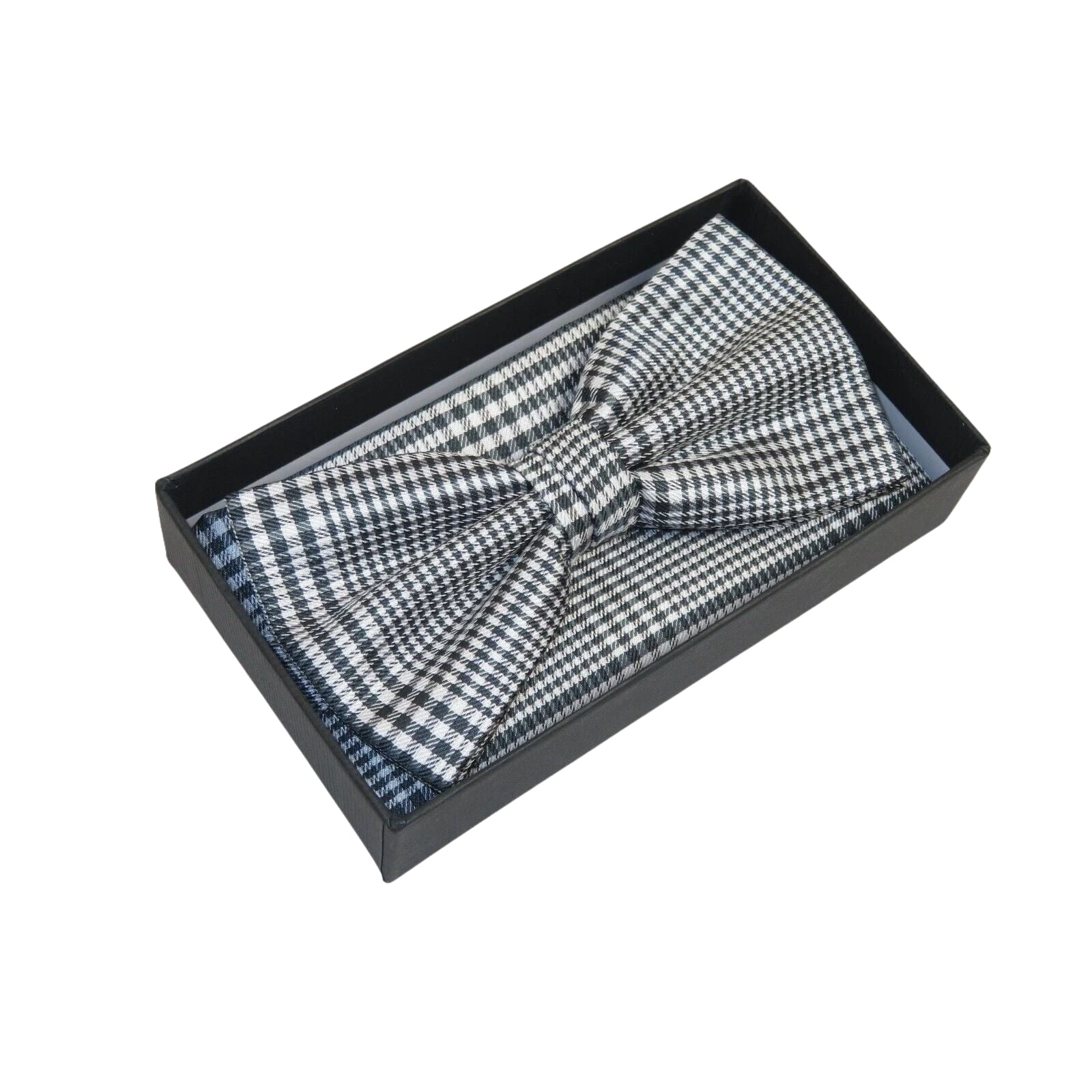 Men Bow Tie Hankie Formal Tuxedo, Business Suit #BT43 Black White Hounds tooth - J.Valintin Men's Wear Legend - 95516