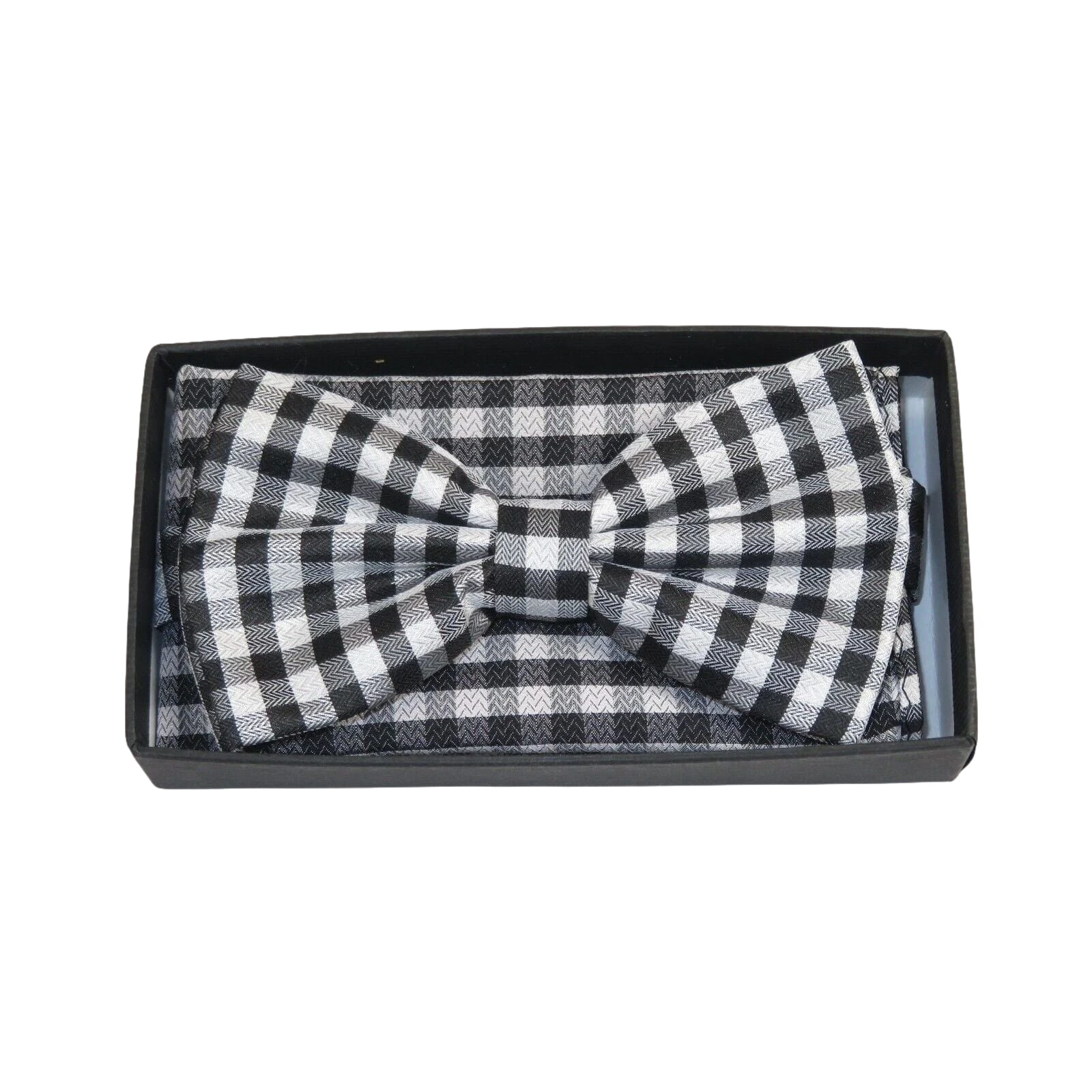 Men Bow Tie Hankie J.Valintin Formal Tuxedo, Business #BT9 Black White Checker - J.Valintin Men's Wear Legend - 92511