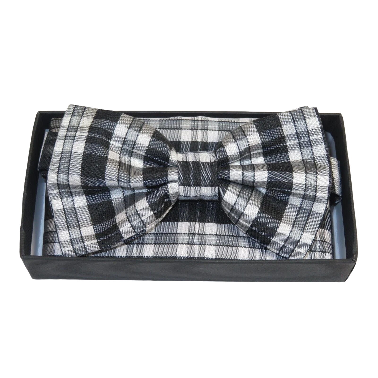 Men Bow Tie Hankie Set Formal Event For Tuxedo or Business Suit #BT6 Black Gray - J.Valintin Men's Wear Legend - 92506