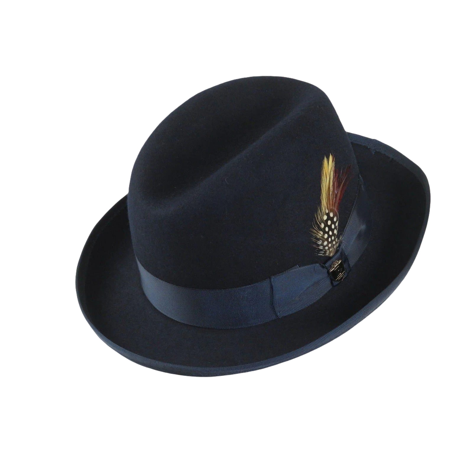 Men Bruno Capelo Dress Formal Hat Australian Wool Homburg Godfather GF102 Navy - J.Valintin Men's Wear Legend - Gf102 - Navy - S