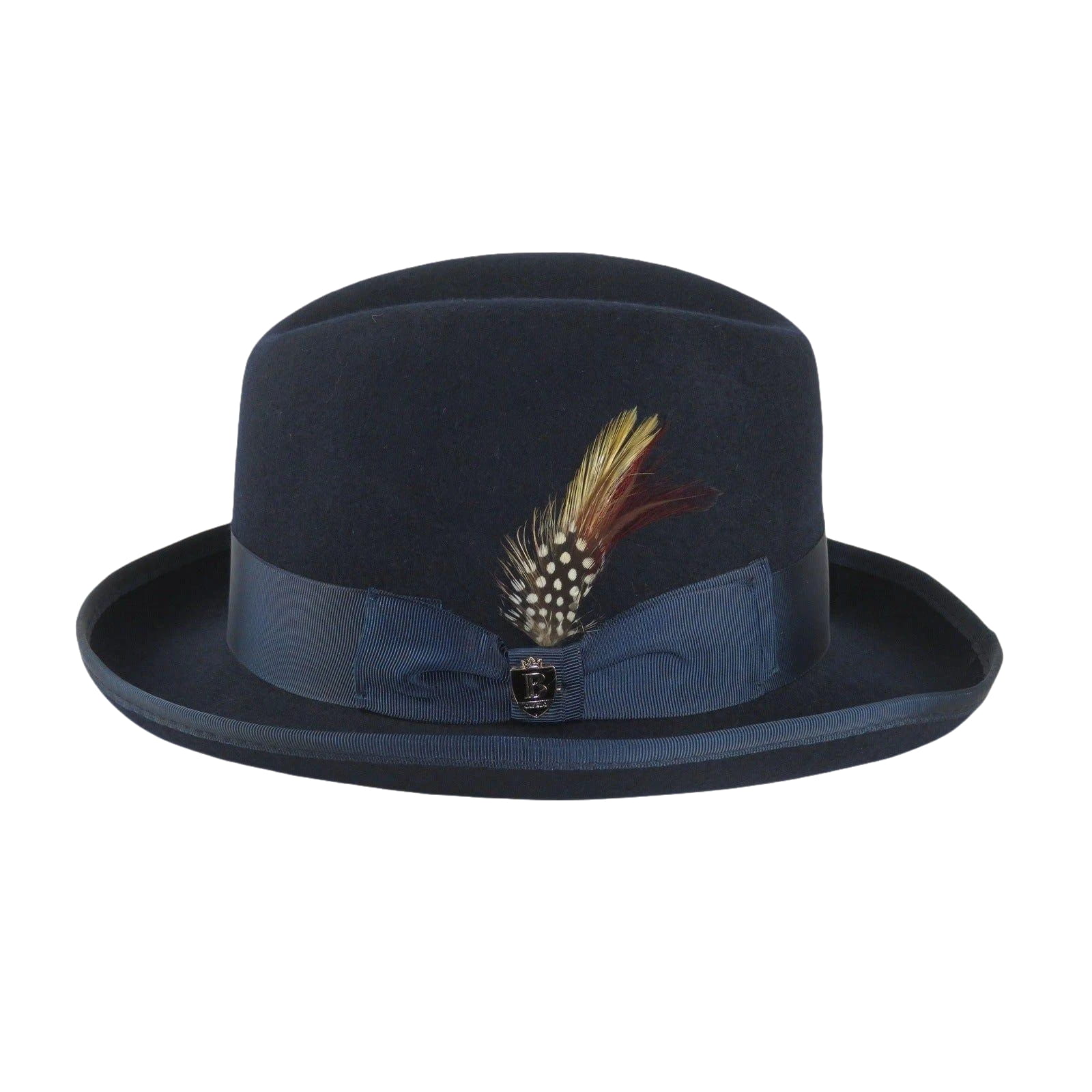 Men Bruno Capelo Dress Formal Hat Australian Wool Homburg Godfather GF102 Navy - J.Valintin Men's Wear Legend - Gf102 - Navy - S
