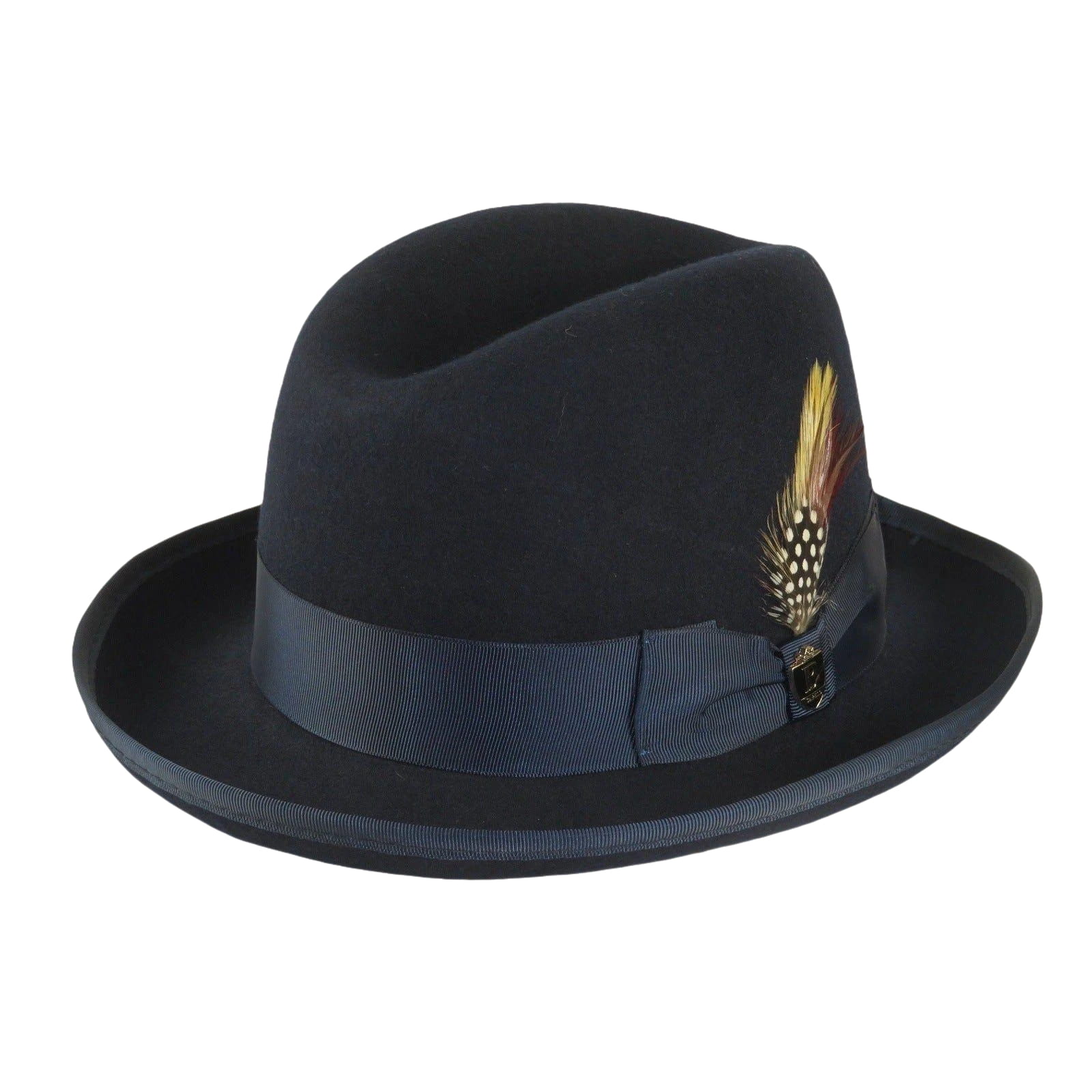 Men Bruno Capelo Dress Formal Hat Australian Wool Homburg Godfather GF102 Navy - J.Valintin Men's Wear Legend - Gf102 - Navy - S