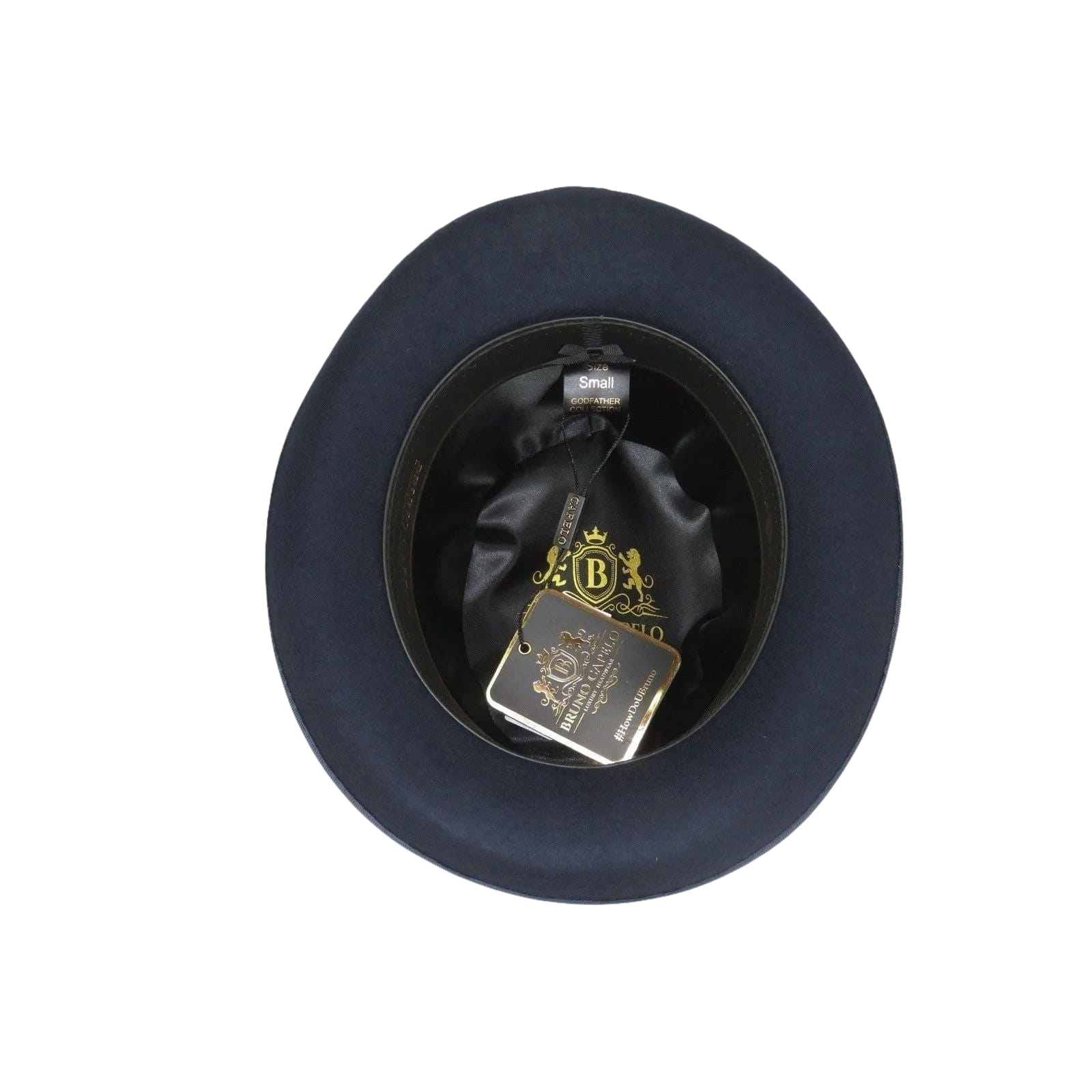 Men Bruno Capelo Dress Formal Hat Australian Wool Homburg Godfather GF102 Navy - J.Valintin Men's Wear Legend - Gf102 - Navy - S