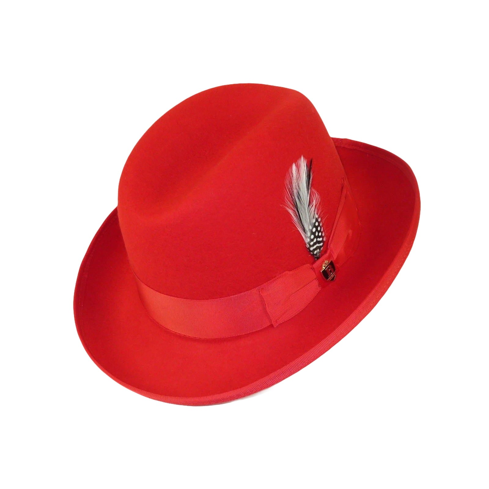 Men Bruno Capelo Dress Formal Hat Australian Wool Homburg Godfather GF105 Red - J.Valintin Men's Wear Legend - Gf105 - Red - S