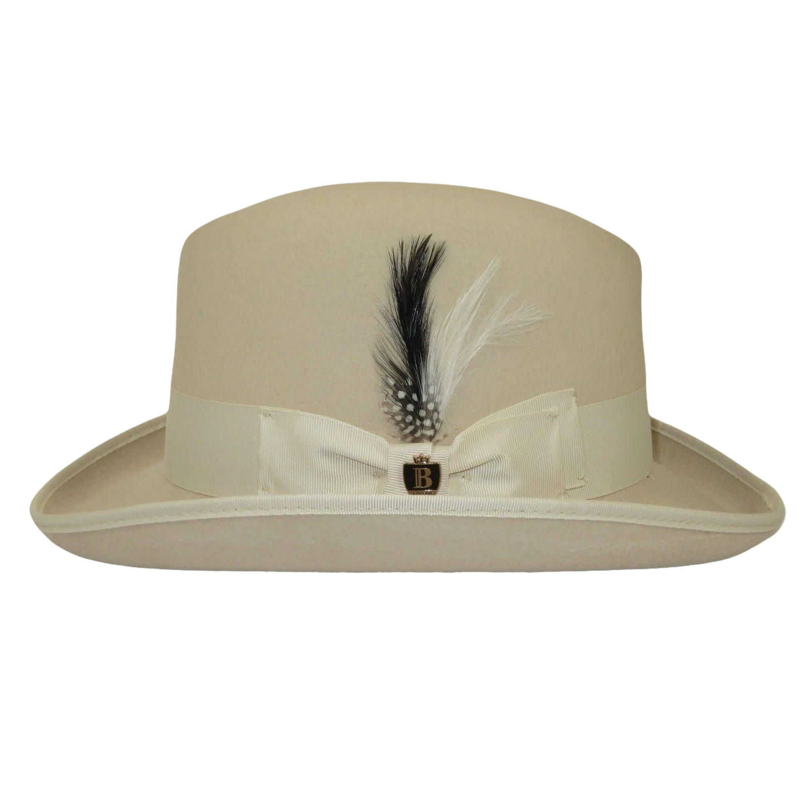 Men Bruno Capelo Dress Formal Hat Australian Wool Homburg Godfather GF110 Bone - J.Valintin Men's Wear Legend - GF110 - Bone - S