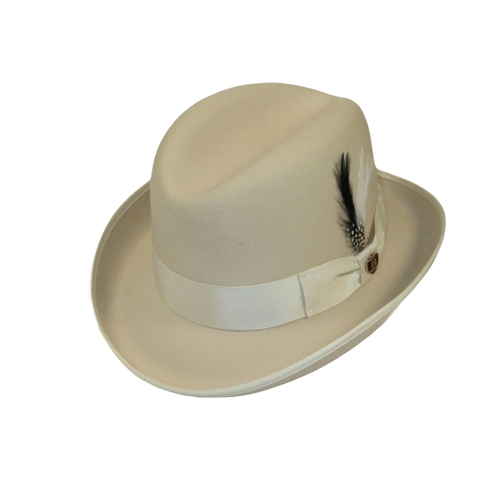 Men Bruno Capelo Dress Formal Hat Australian Wool Homburg Godfather GF110 Bone - J.Valintin Men's Wear Legend - GF110 - Bone - S