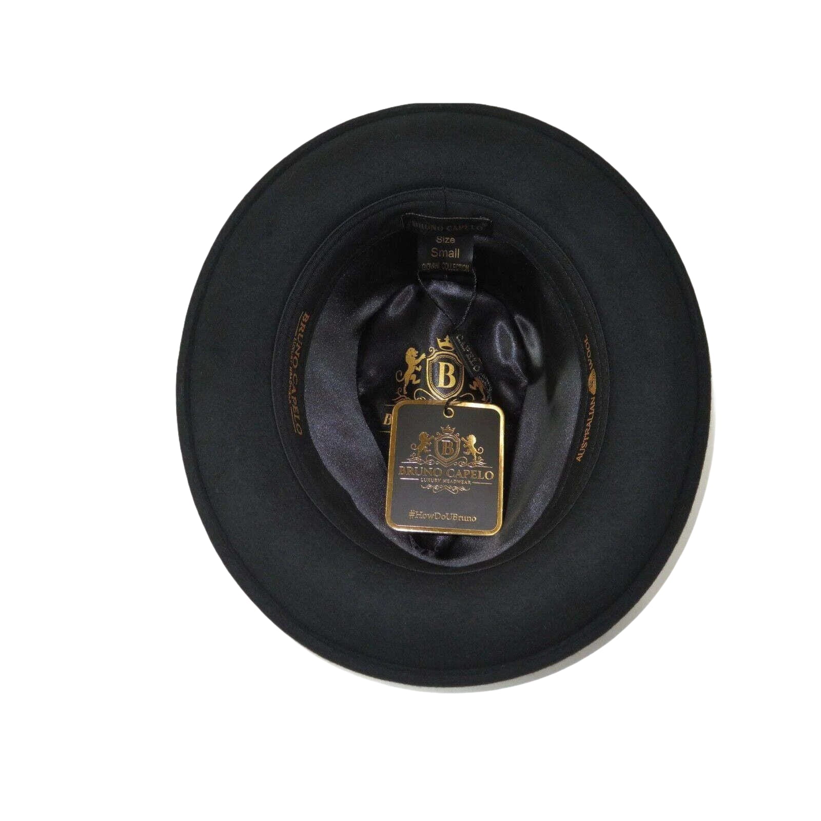 Men Bruno Capelo Dress Hat Australian Wool Crushable Fedora Giovani Un100 Black - J.Valintin Men's Wear Legend - Un100 - black - 2XL