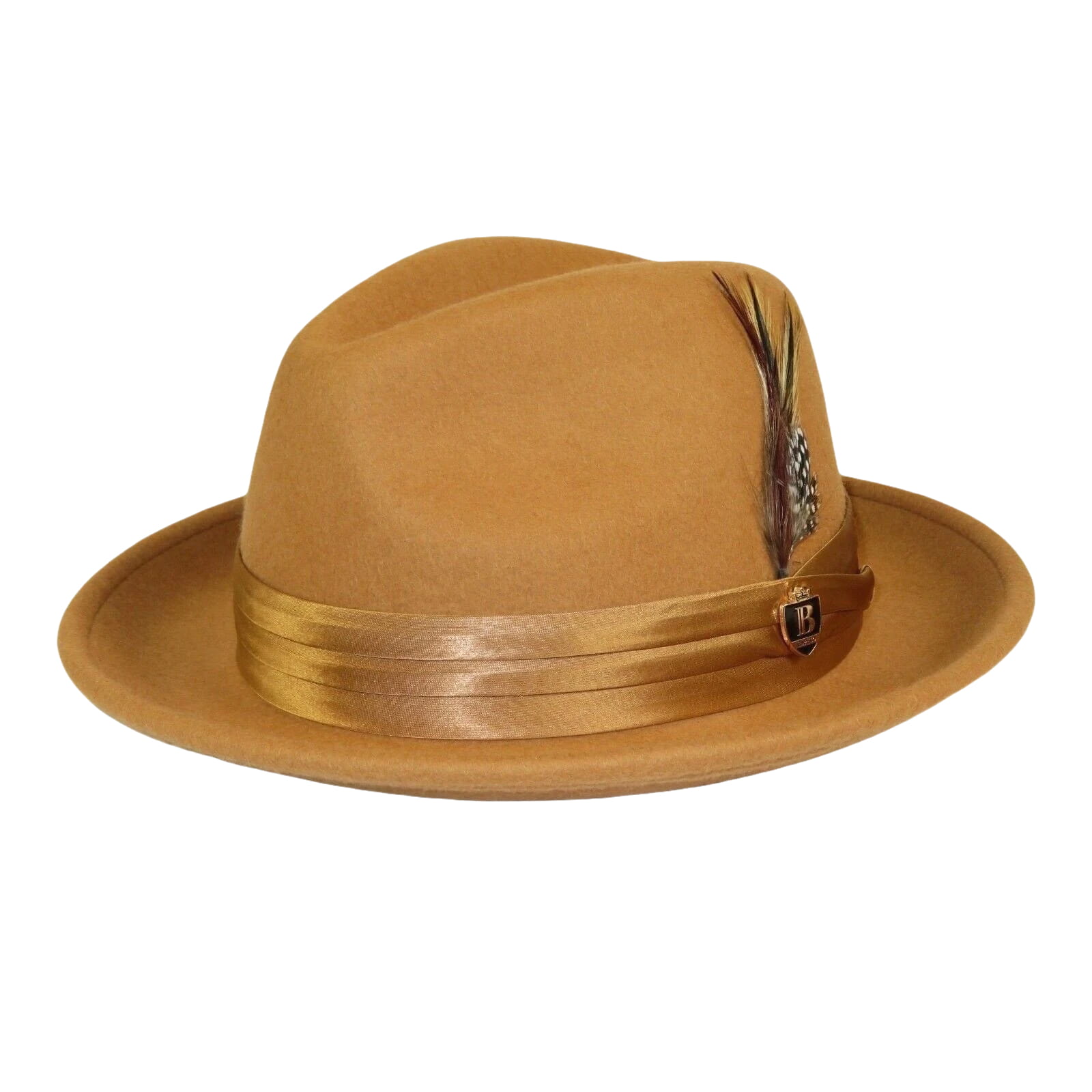 Men Bruno Capelo Dress Hat Australian Wool Crushable Fedora Giovani Un103 Camel - J.Valintin Men's Wear Legend - 73816