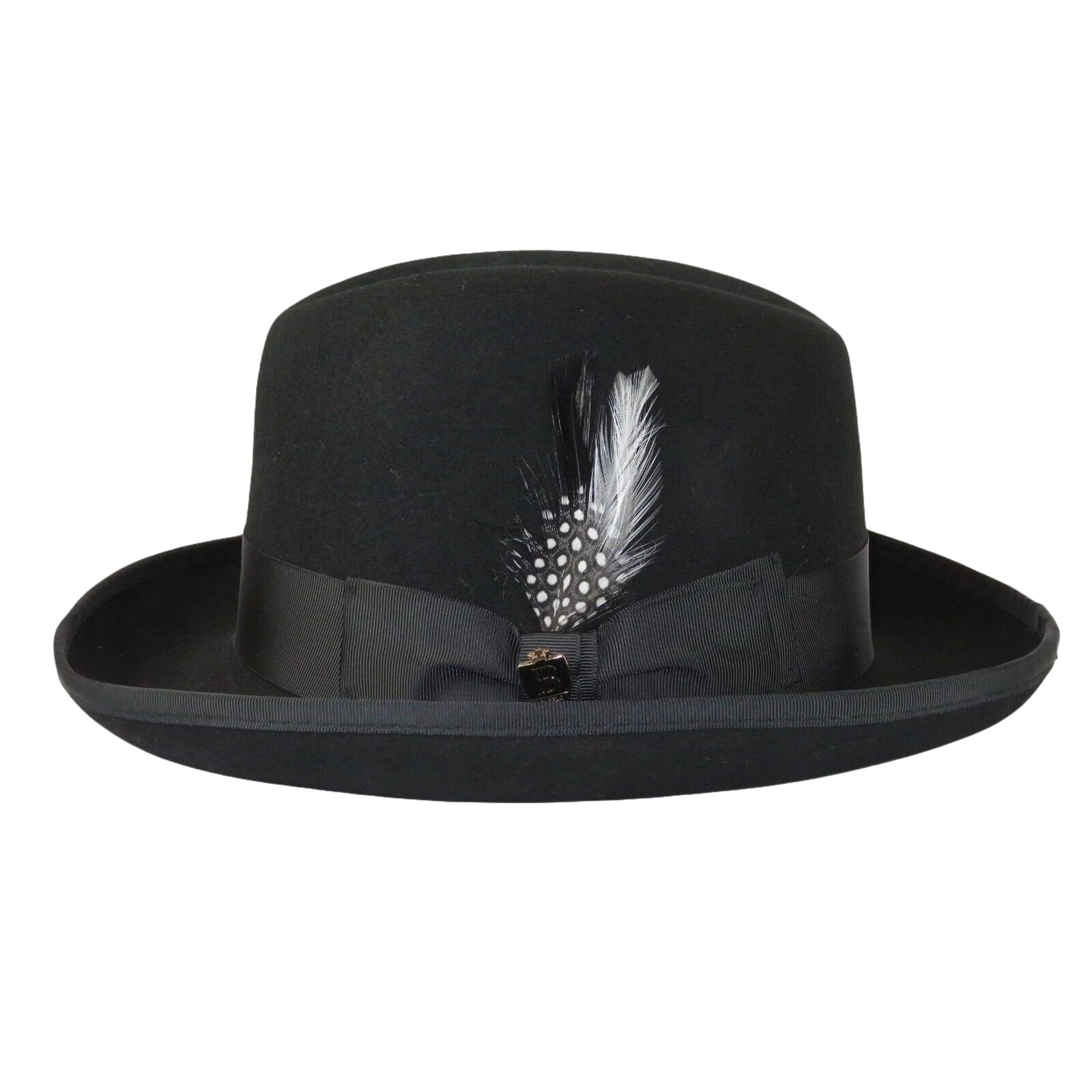 Men Bruno Capelo Dress Hat Australian Wool Homburg Godfather GF100 Black - J.Valintin Men's Wear Legend - 16377