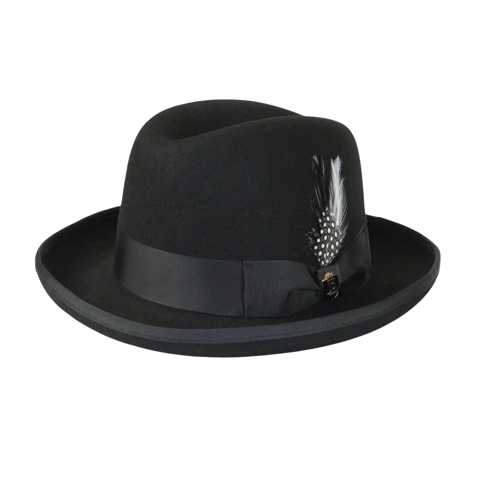Men Bruno Capelo Dress Hat Australian Wool Homburg Godfather GF100 Black - J.Valintin Men's Wear Legend - 16377