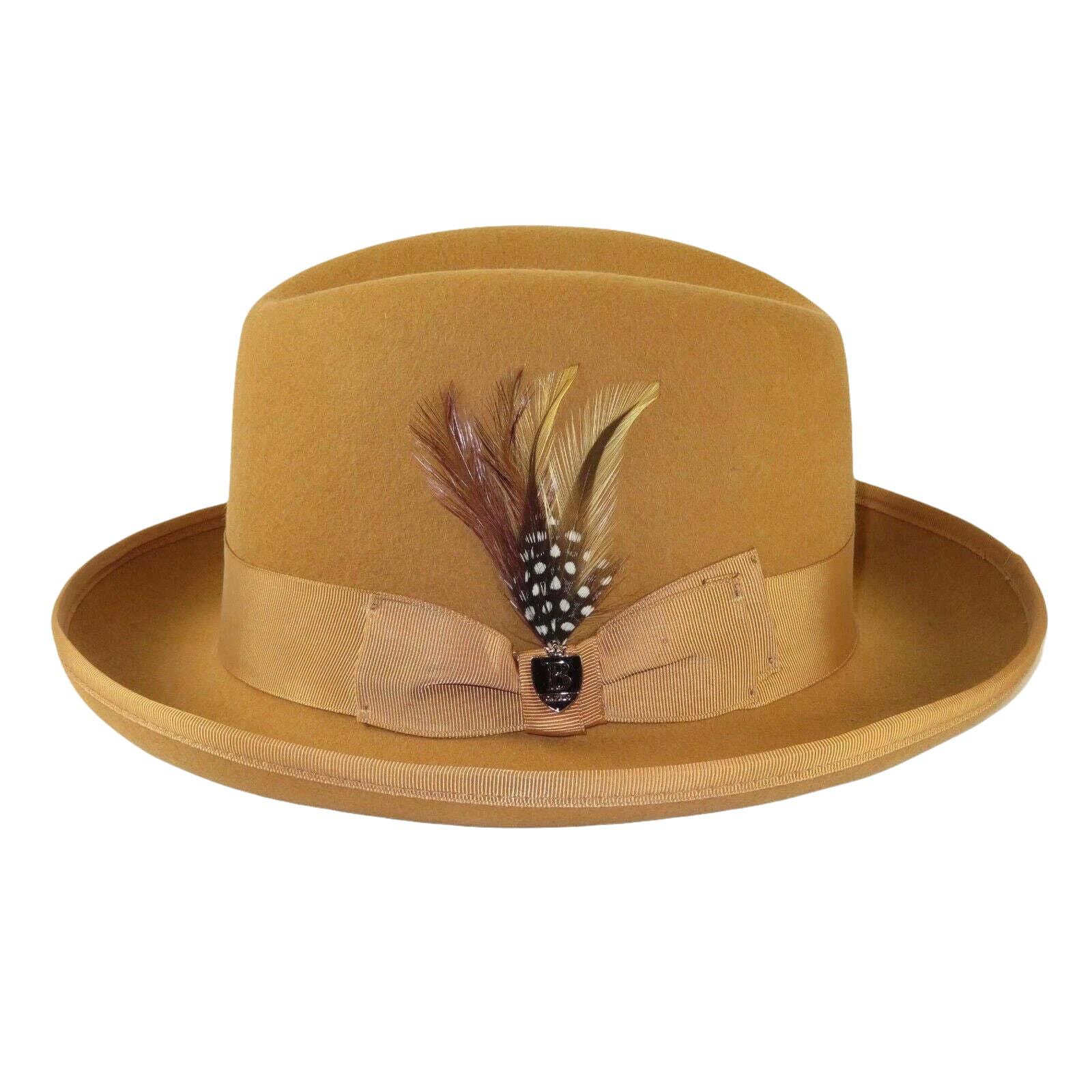 Men Bruno Capelo Dress Hat Australian Wool Homburg Godfather GF103 Camel Tan - J.Valintin Men's Wear Legend - 100295
