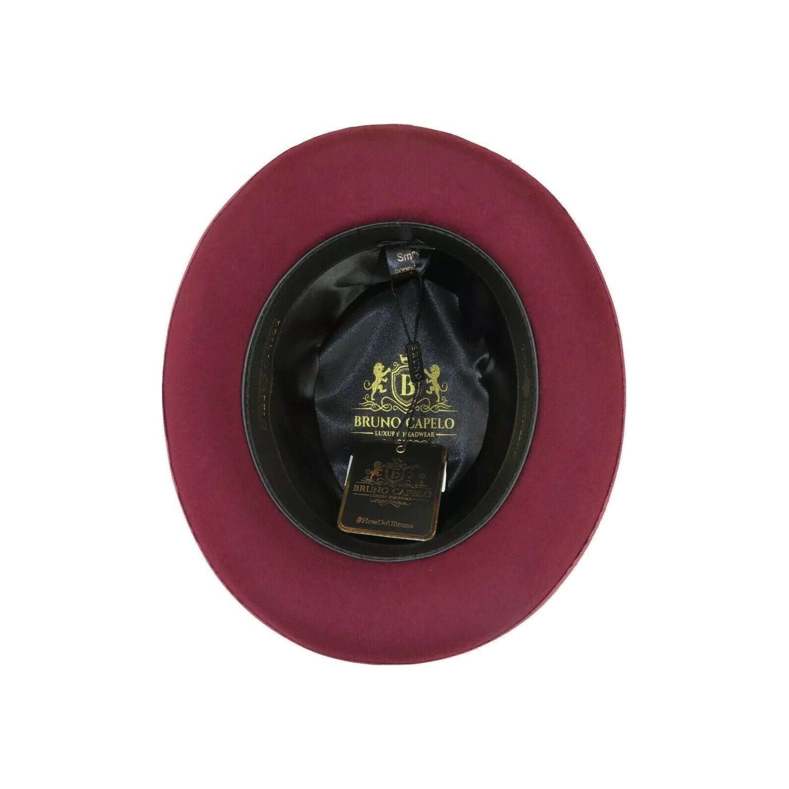 Men Bruno Capelo Dress Hat Australian Wool Homburg Godfather GF104 Burgundy - J.Valintin Men's Wear Legend - 19610