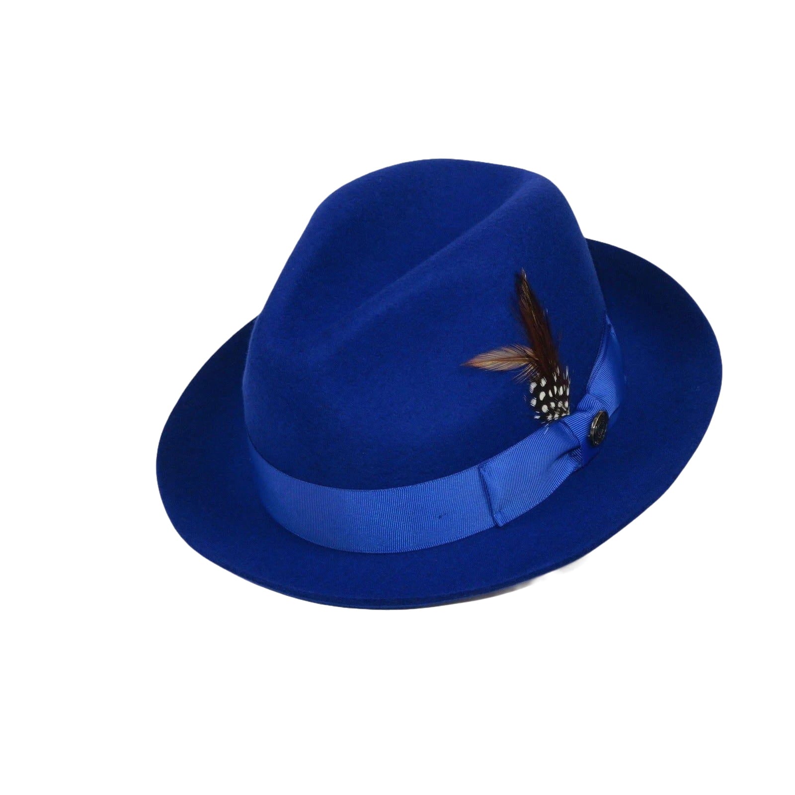 Men Bruno Capelo Fedora Hat Wool 100% Fine Australian Wool Marco MC924 Royal - J.Valintin Men's Wear Legend - MA924 - Royal - S