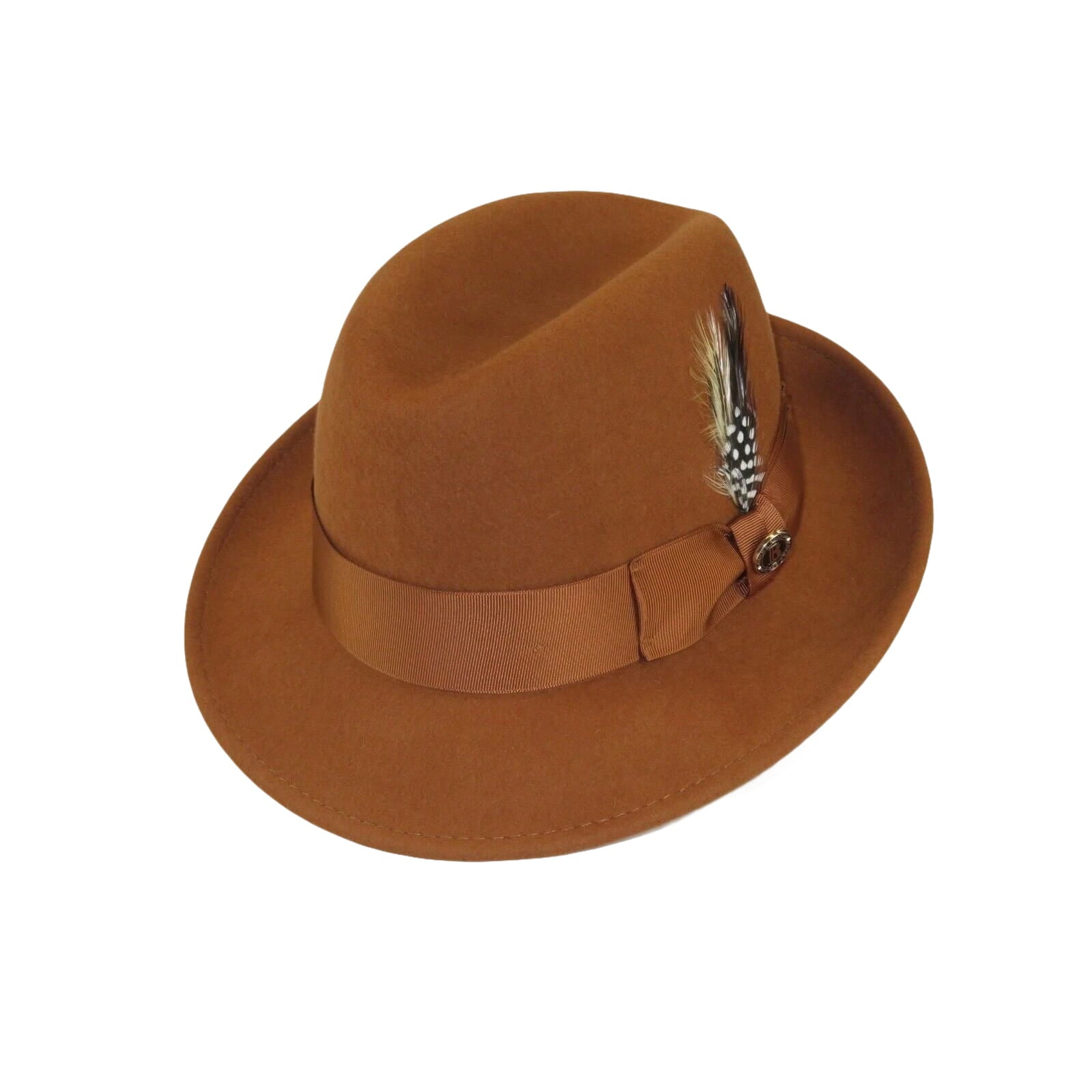 Men Bruno Capelo Hat Australian Wool Crushable Center Dent CHICAGO CH303 Cognac - J.Valintin Men's Wear Legend - 3376