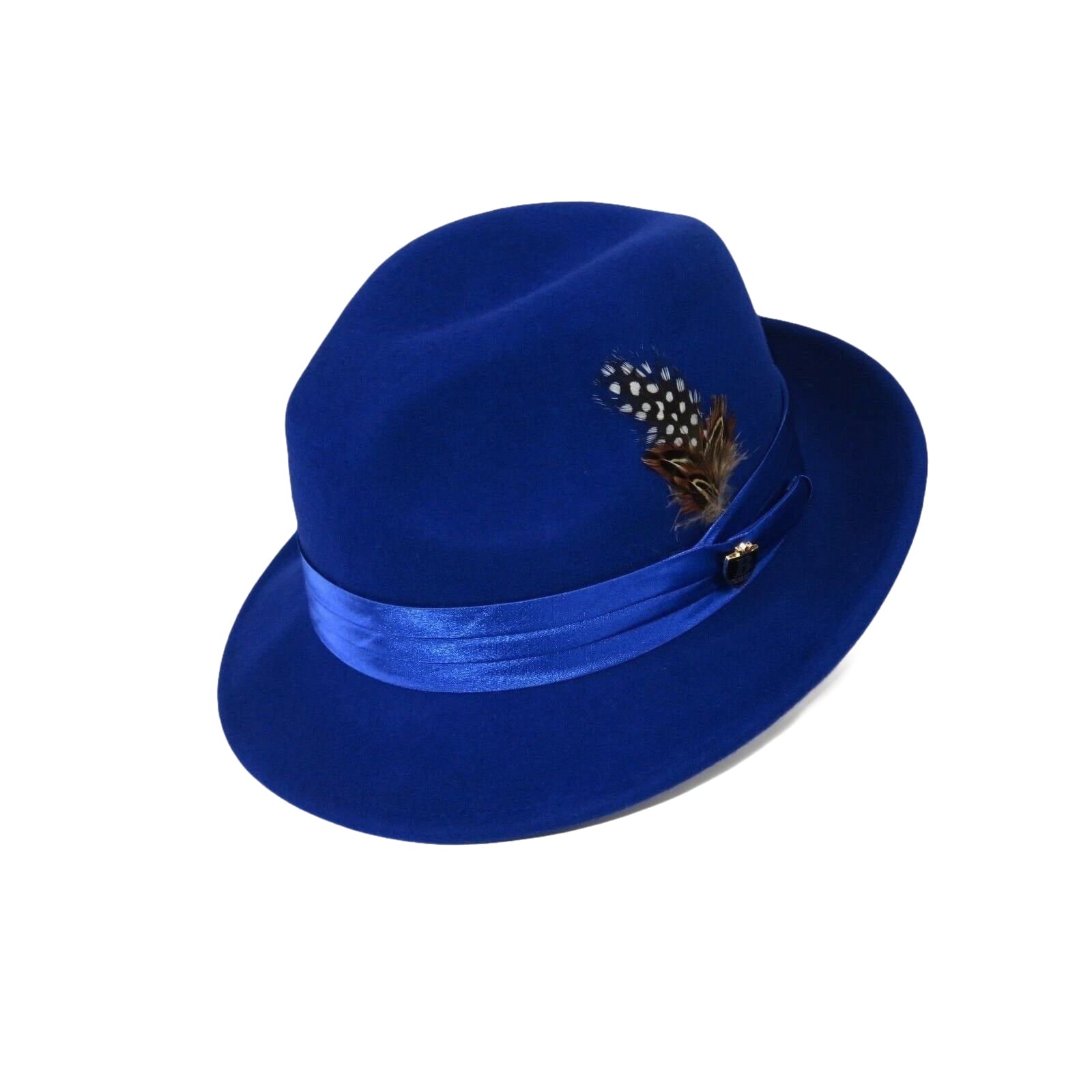 Men Bruno Capelo Hat Australian Wool Crushable Fedora Giovani Un108 Royal Blue - J.Valintin Men's Wear Legend - 73828