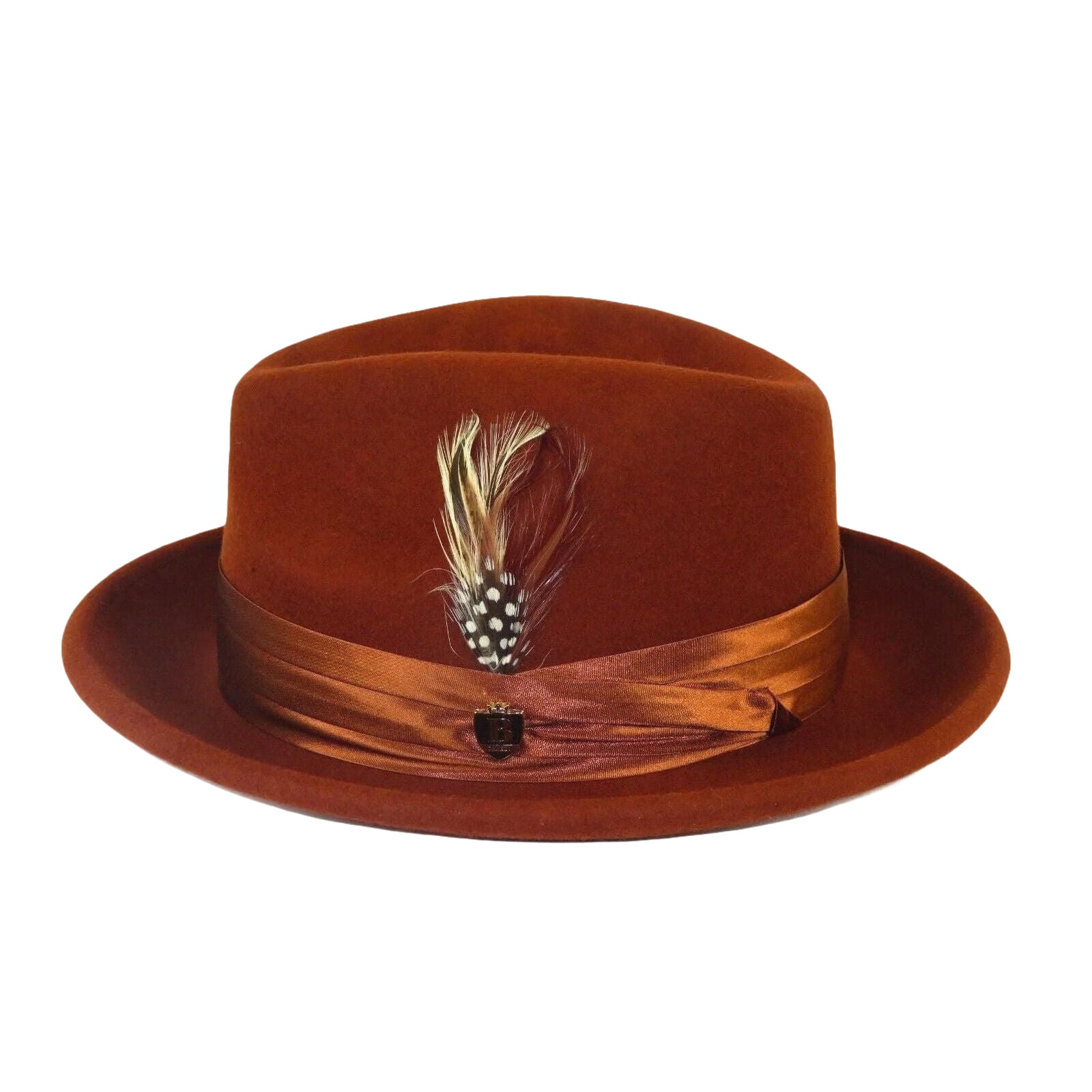Men Bruno Capelo Hat Australian Wool Crushable Fedora Giovani UN114 Brandy Brown - J.Valintin Men's Wear Legend - un114 - brandy - S
