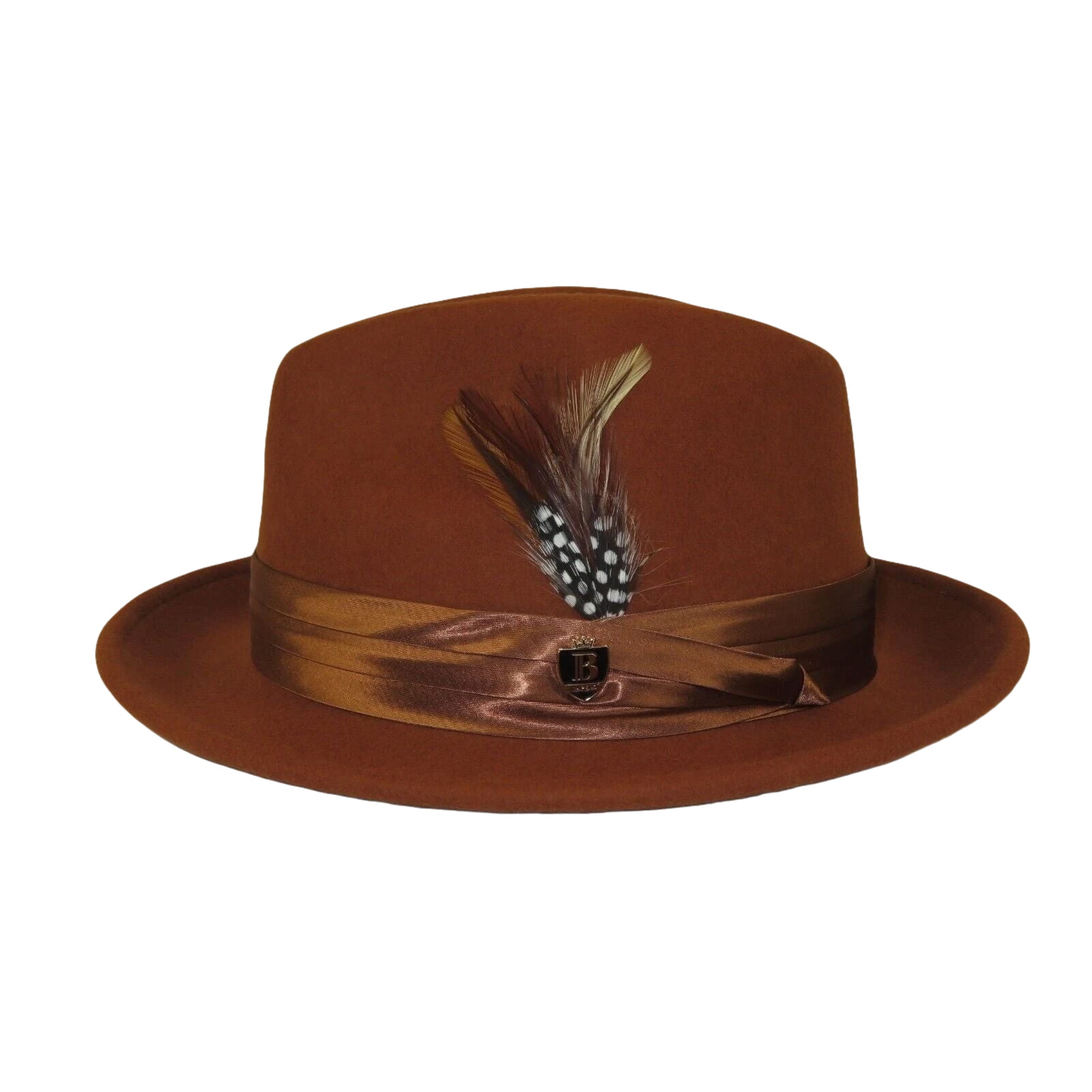 Men Bruno Capelo Hat Australian Wool Crushable Fedora Giovani UN125 Cognac Brown - J.Valintin Men's Wear Legend - 100287