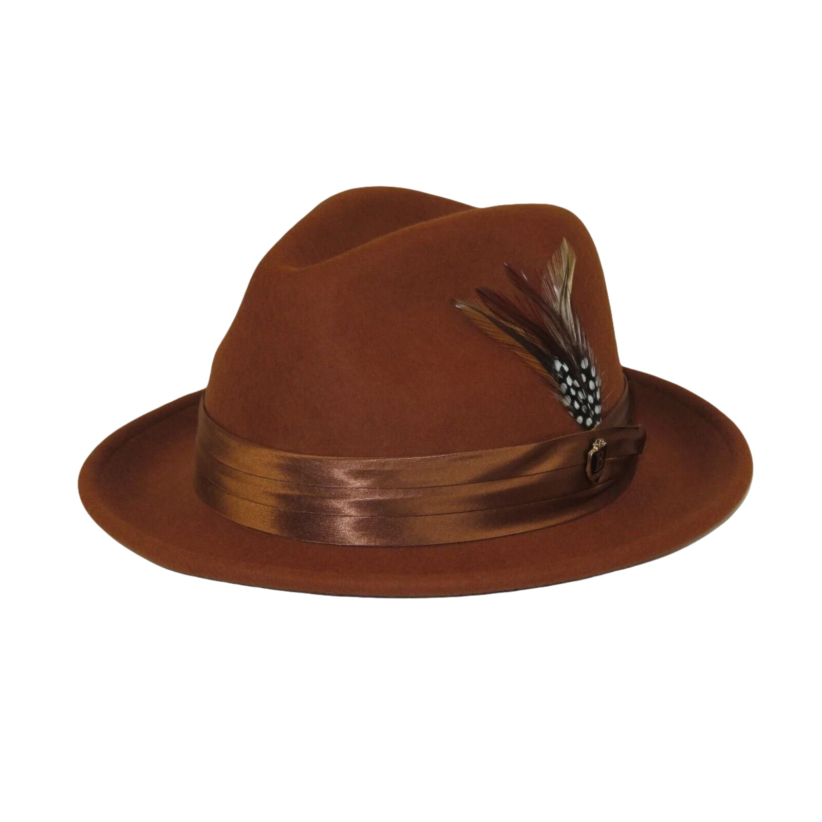 Men Bruno Capelo Hat Australian Wool Crushable Fedora Giovani UN125 Cognac Brown - J.Valintin Men's Wear Legend - 100287