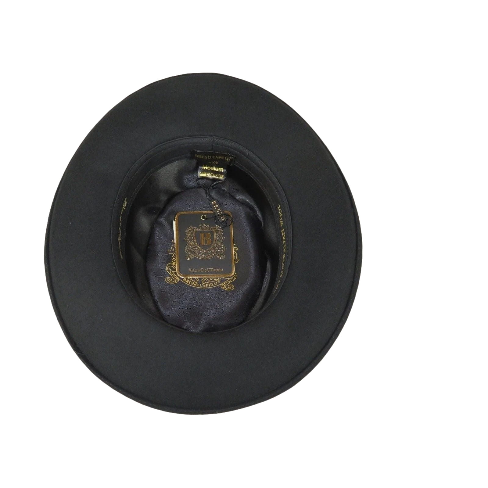 Men Bruno Capelo Hat Australian Wool Crushable Wide Brim GAMBLER GAM100 Black - J.Valintin Men's Wear Legend - Gam100 - Black - S