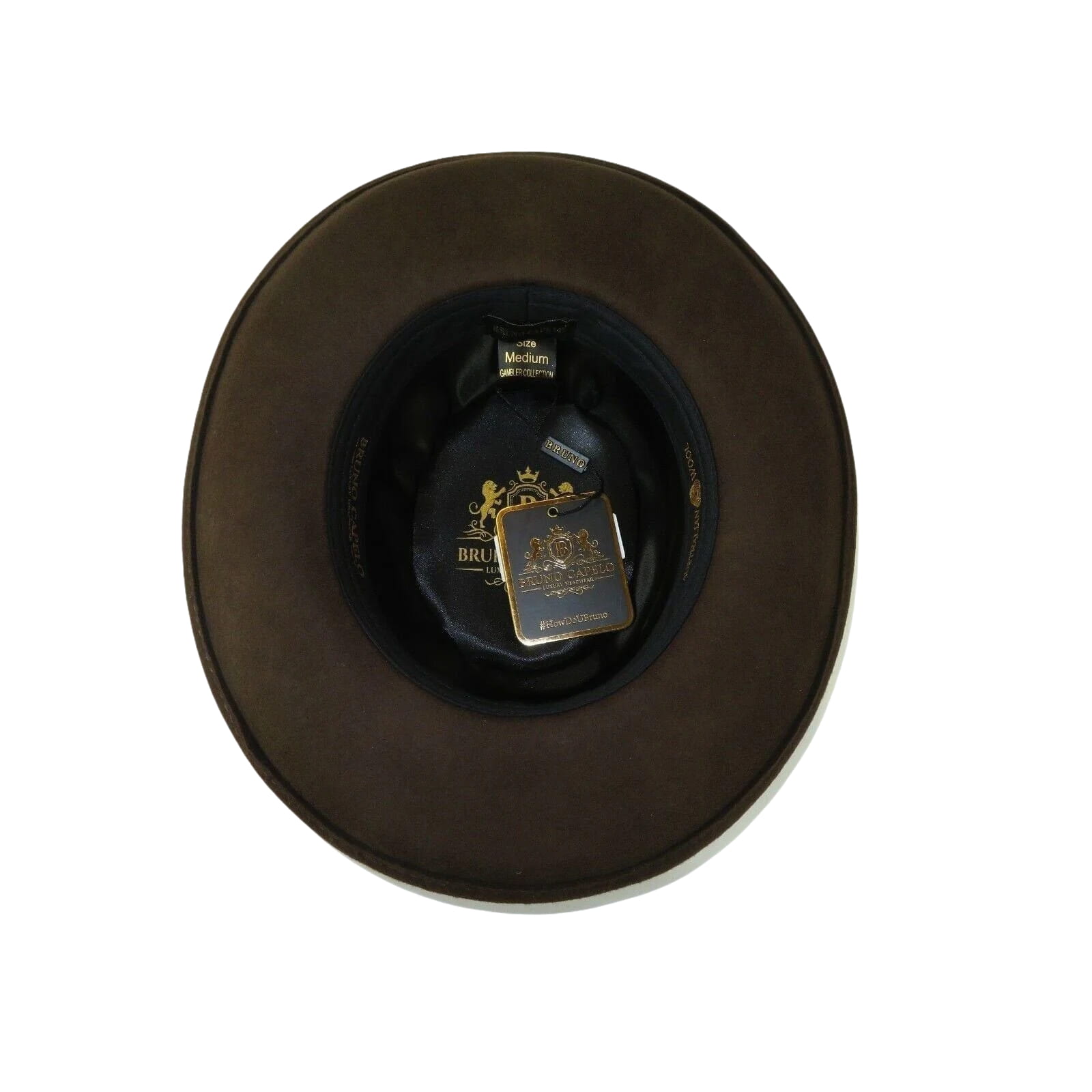 Men Bruno Capelo Hat Australian Wool Crushable Wide Brim GAMBLER GAM101 Brown - J.Valintin Men's Wear Legend - 24060