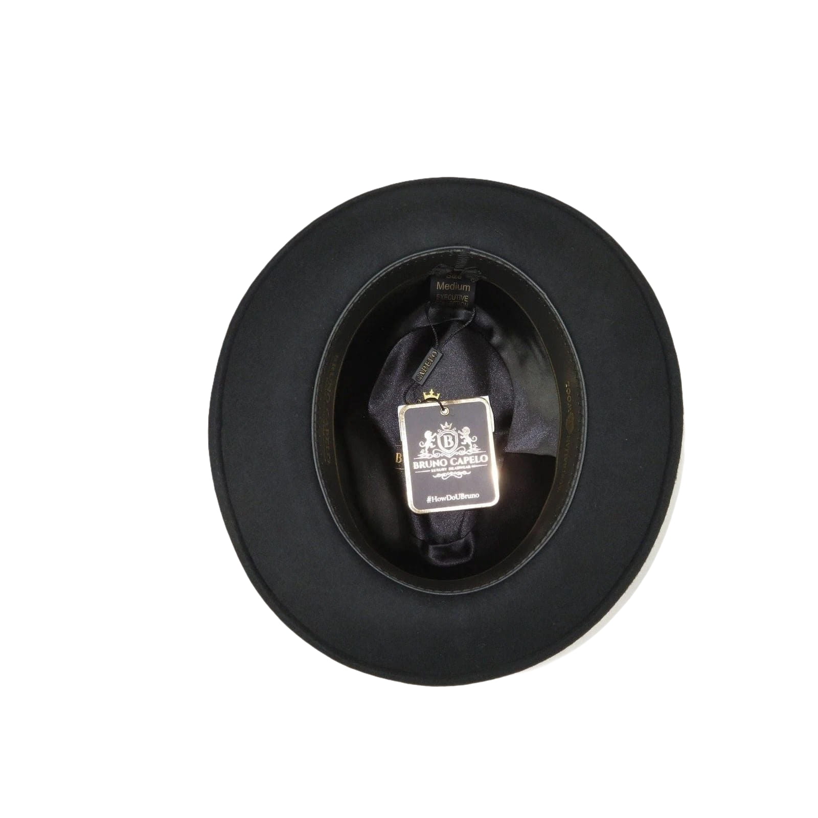 Men Bruno Capelo Hat Australian Wool Fedora Untouchable EXECUTIVE EX320 Black - J.Valintin Men's Wear Legend - EX320 - Black - S