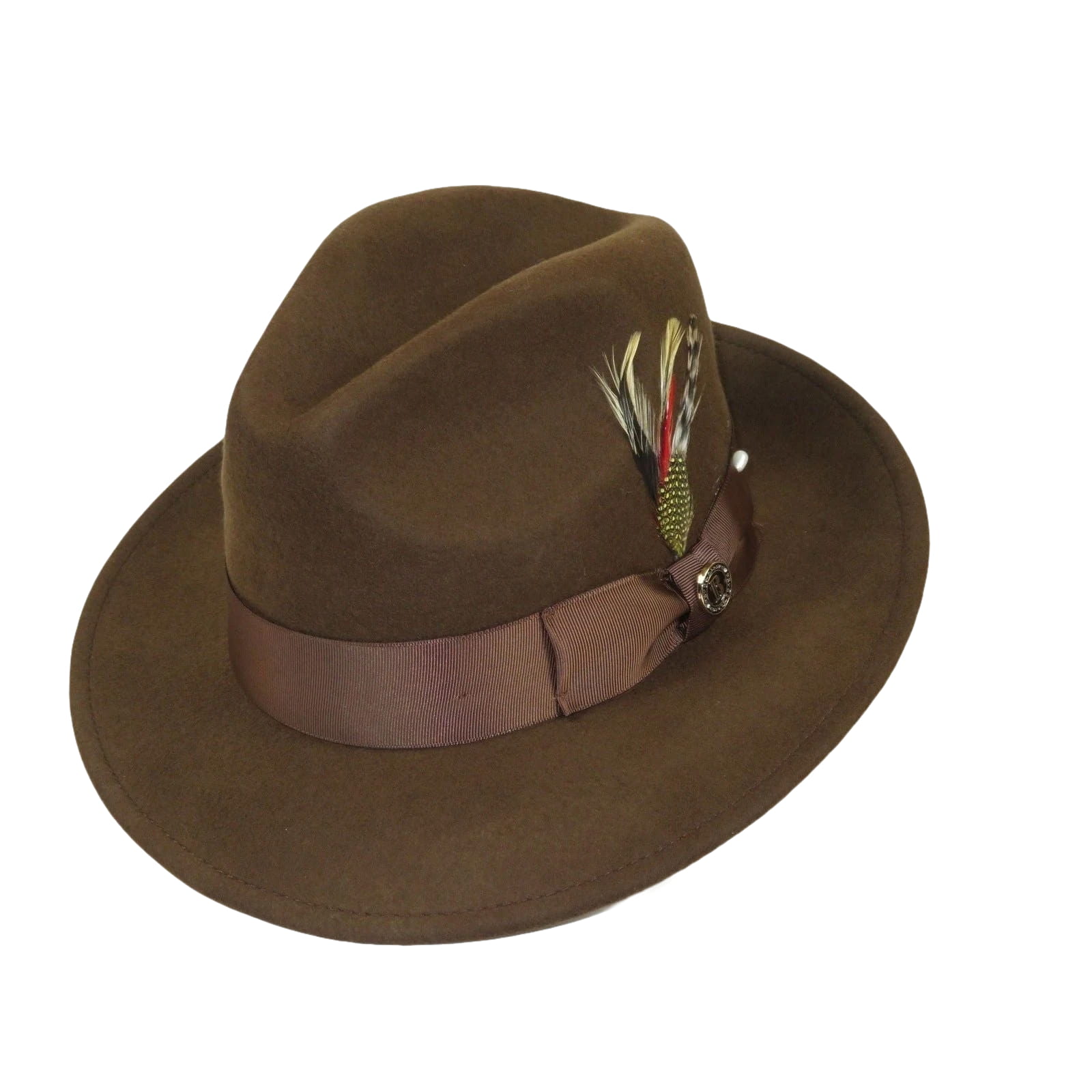 Men Bruno Capelo Hat Australian Wool Fedora Untouchable EXECUTIVE EX321 Brown - J.Valintin Men's Wear Legend - EX321 - Brown - S