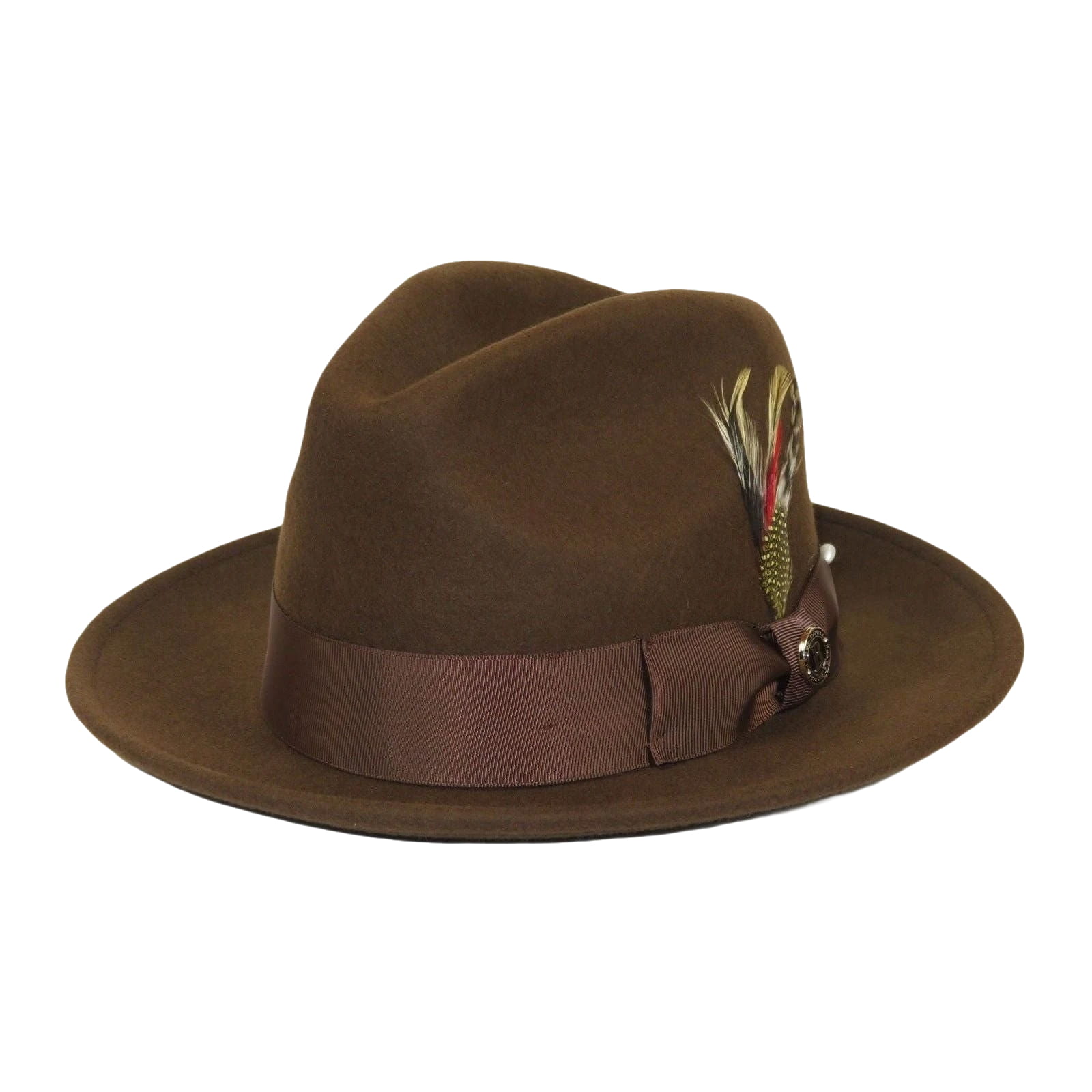 Men Bruno Capelo Hat Australian Wool Fedora Untouchable EXECUTIVE EX321 Brown - J.Valintin Men's Wear Legend - EX321 - Brown - S