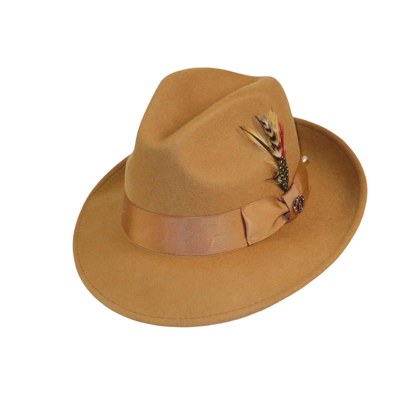 Men Bruno Capelo Hat Australian Wool Fedora Untouchable EXECUTIVE EX323 Camel - J.Valintin Men's Wear Legend - EX323 - Camel - S
