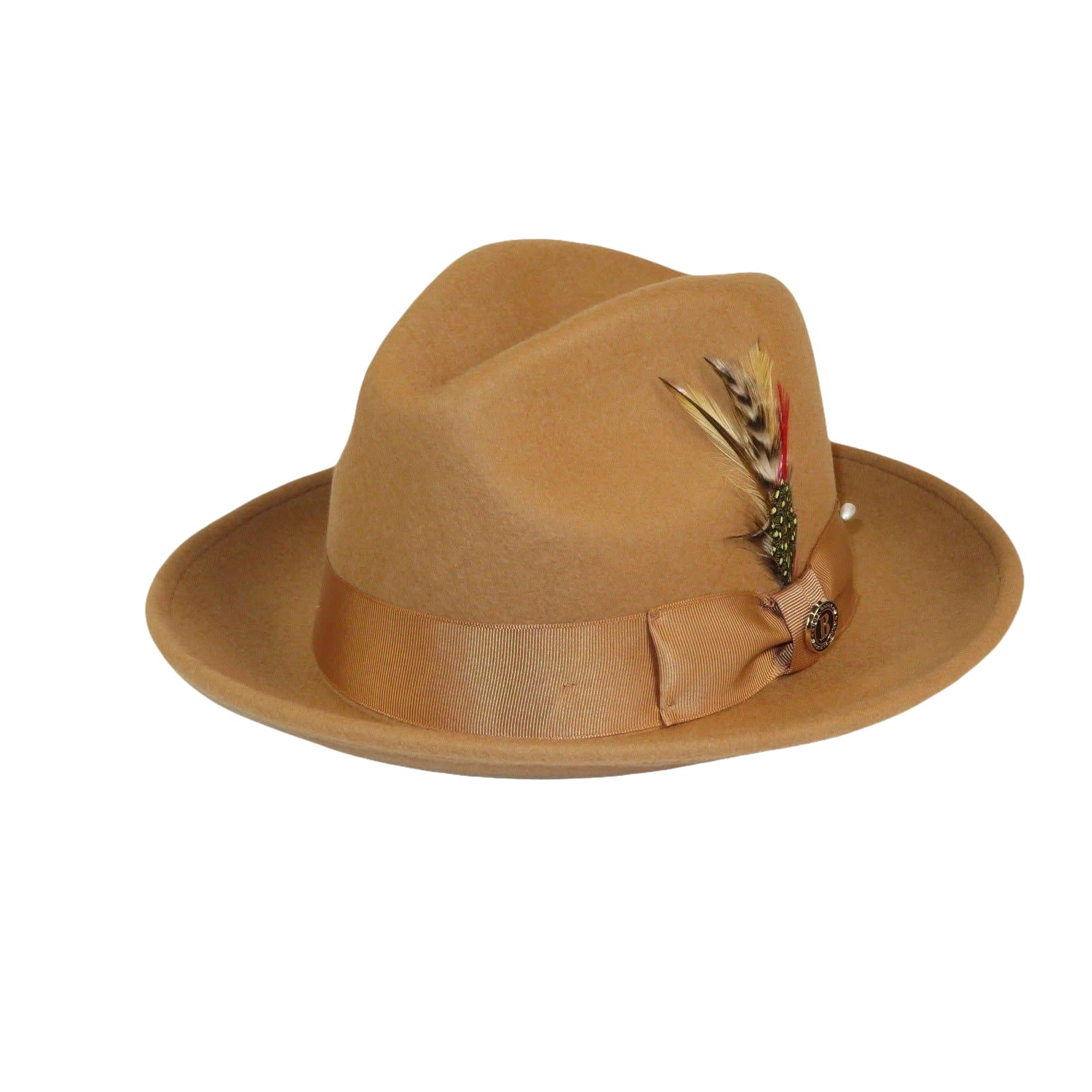 Men Bruno Capelo Hat Australian Wool Fedora Untouchable EXECUTIVE EX323 Camel - J.Valintin Men's Wear Legend - EX323 - Camel - S