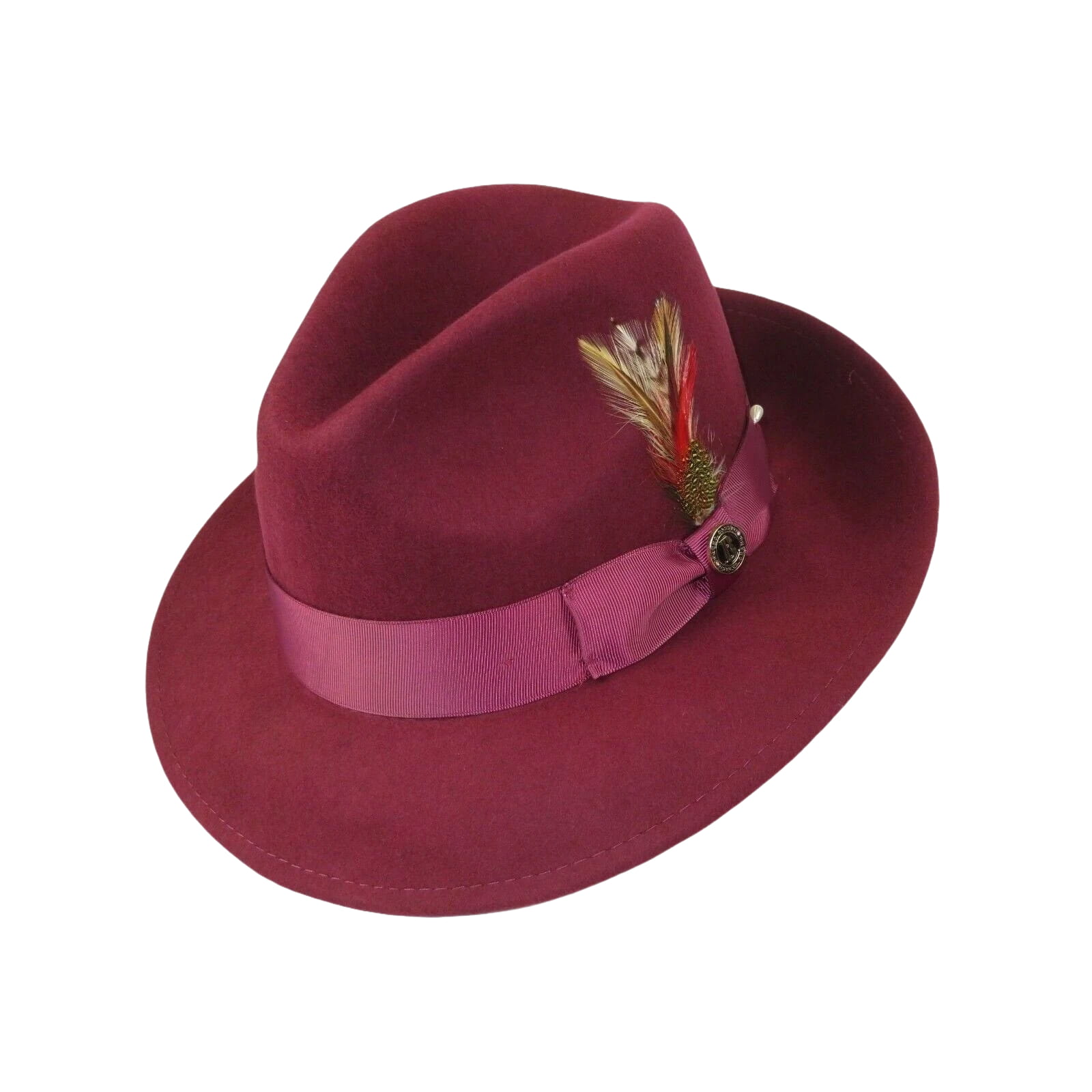 Men Bruno Capelo Hat Australian Wool Fedora Untouchable EXECUTIVE EX324 Burgundy - J.Valintin Men's Wear Legend - 16285