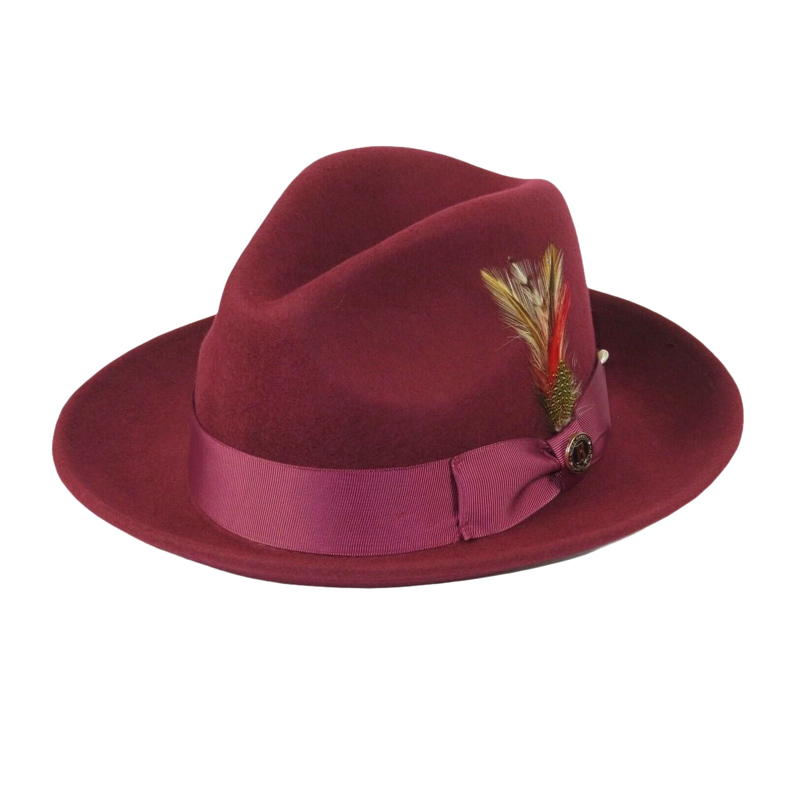 Men Bruno Capelo Hat Australian Wool Fedora Untouchable EXECUTIVE EX324 Burgundy - J.Valintin Men's Wear Legend - 16285