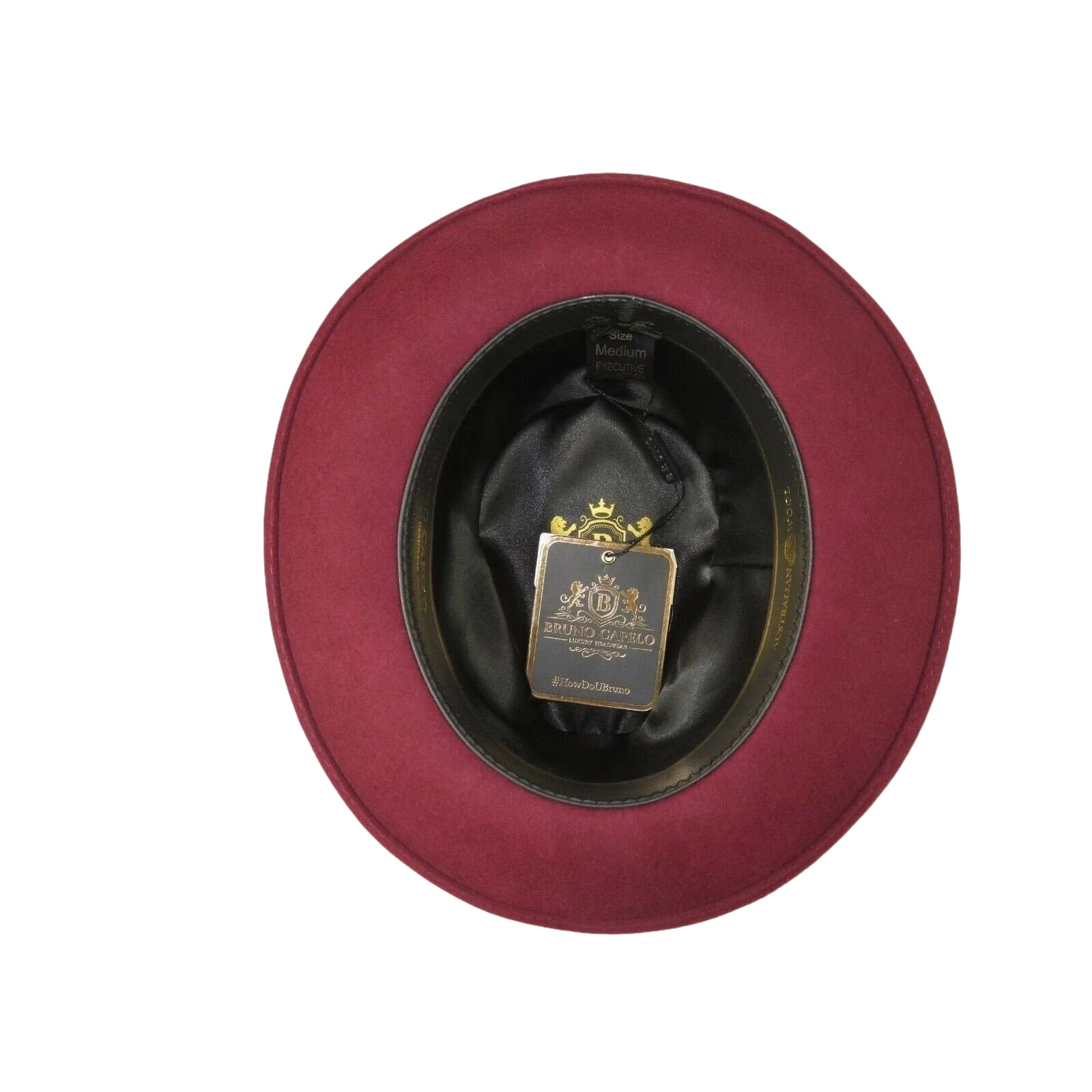 Men Bruno Capelo Hat Australian Wool Fedora Untouchable EXECUTIVE EX324 Burgundy - J.Valintin Men's Wear Legend - 16285