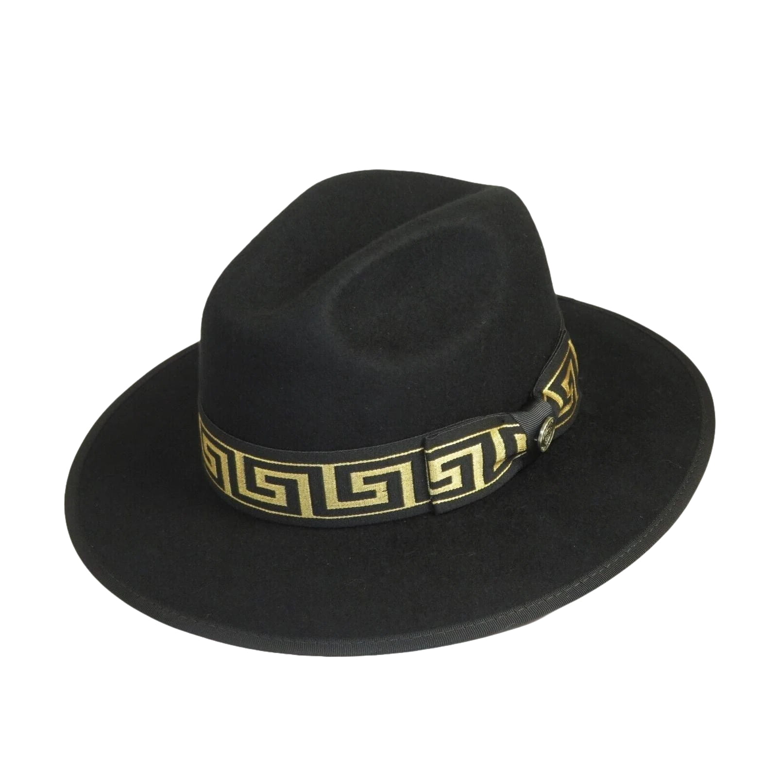 Men Bruno Capelo Hat Australian Wool Pinch Front Fedora Wesley WE975 Black Gold - J.Valintin Men's Wear Legend - 19746
