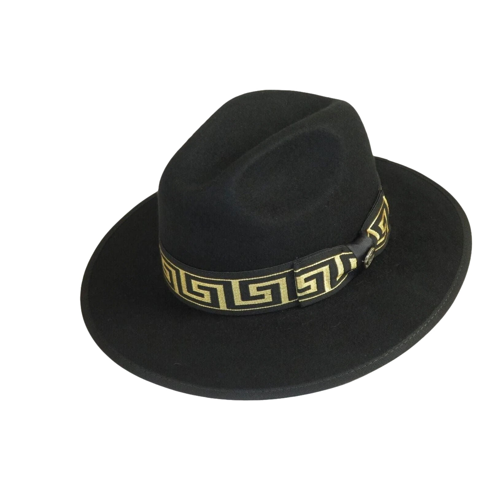 Men Bruno Capelo Hat Australian Wool Pinch Front Fedora Wesley WE975 Black Gold - J.Valintin Men's Wear Legend - 19746