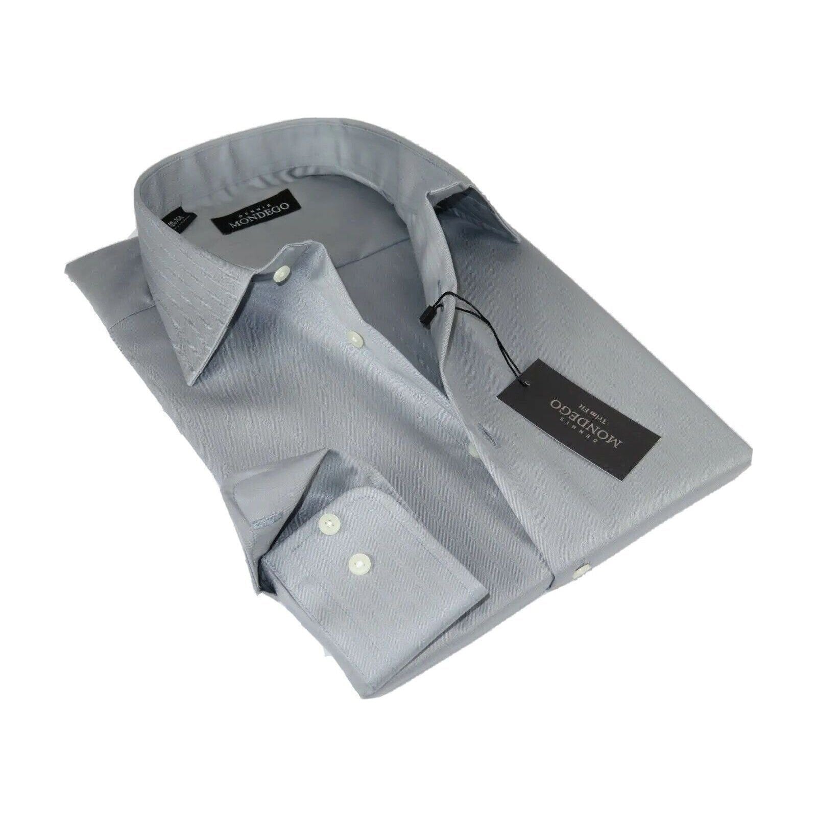 Men Mondego 100% Soft Cotton Dress Business Classic shirt A1300 Gray Herringbone Men Mondego 100% Soft Cotton Dress Business Classic shirt A1300 Gray Herringbone