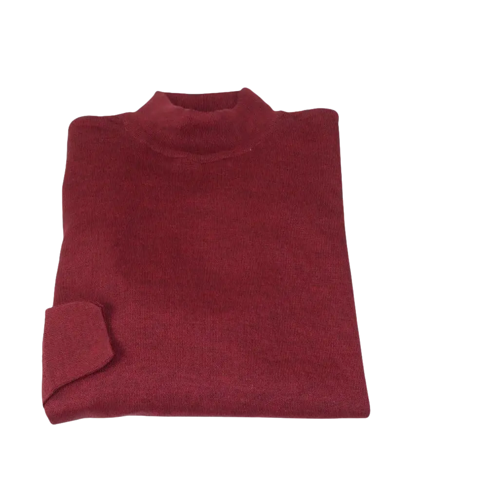Men PRINCELY Soft Comfort Merinos Wool Sweater Knits Mock 1011 - 00 Cranberry - J.Valintin Men's Wear Legend - 1011 - 00 Cran - M
