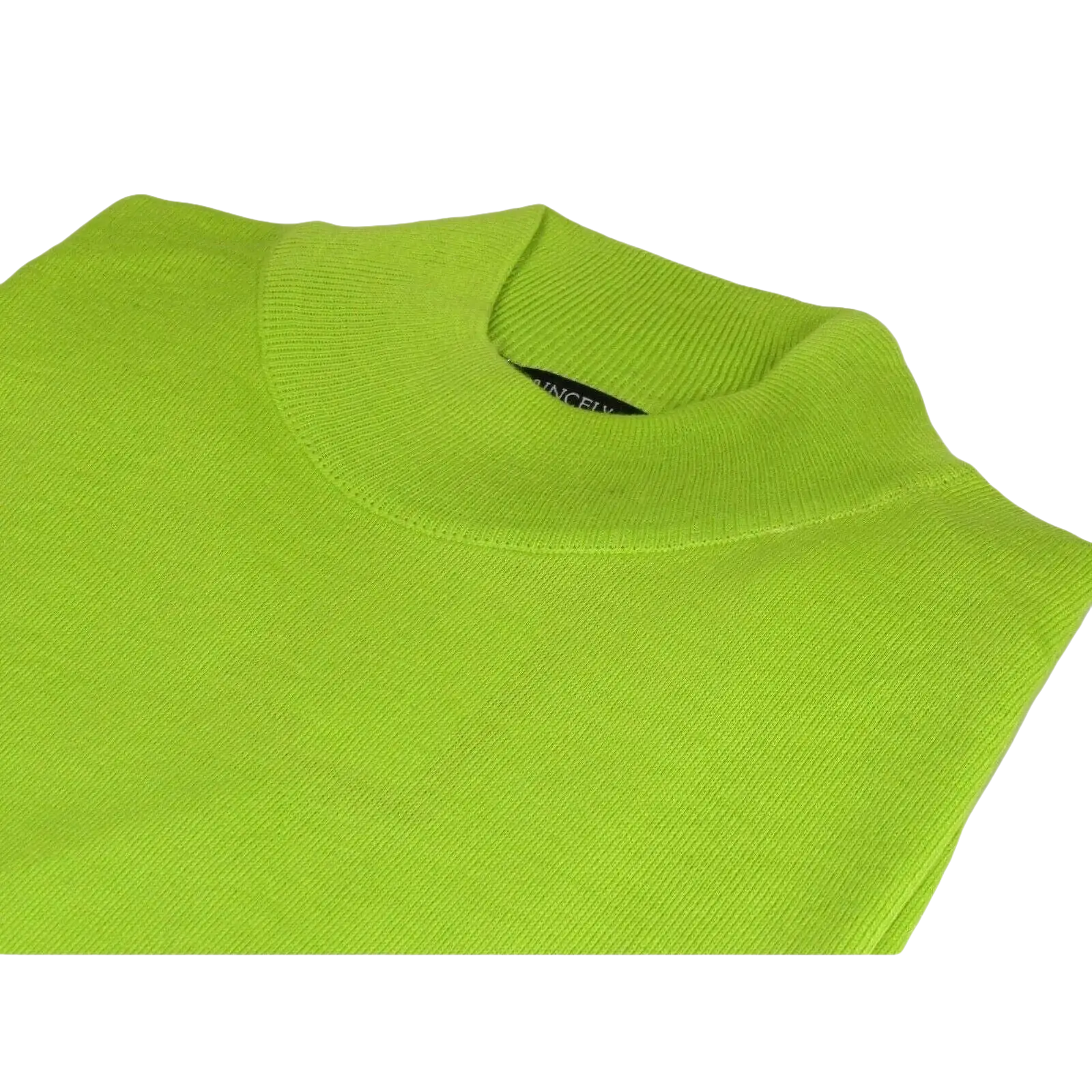 Men PRINCELY Soft Comfortable Merinos Wool Sweater Knits Mock 1011 - 00 Lime Green - J.Valintin Men's Wear Legend - 96673
