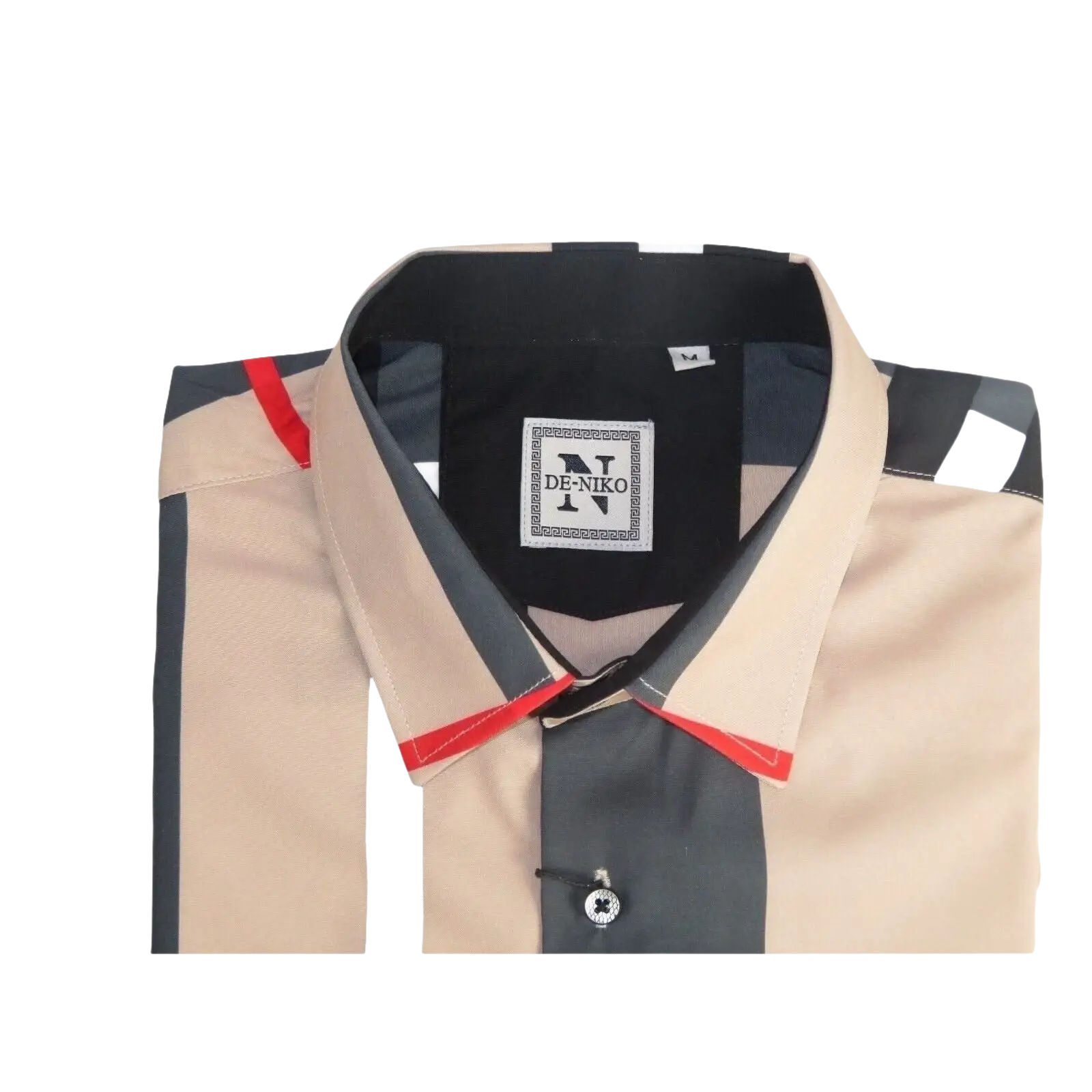 Men Sports Shirt by DE - NIKO Long Sleeves Fashion Print Soft Modal NK1010 Tan - J.Valintin Men's Wear Legend - 100151