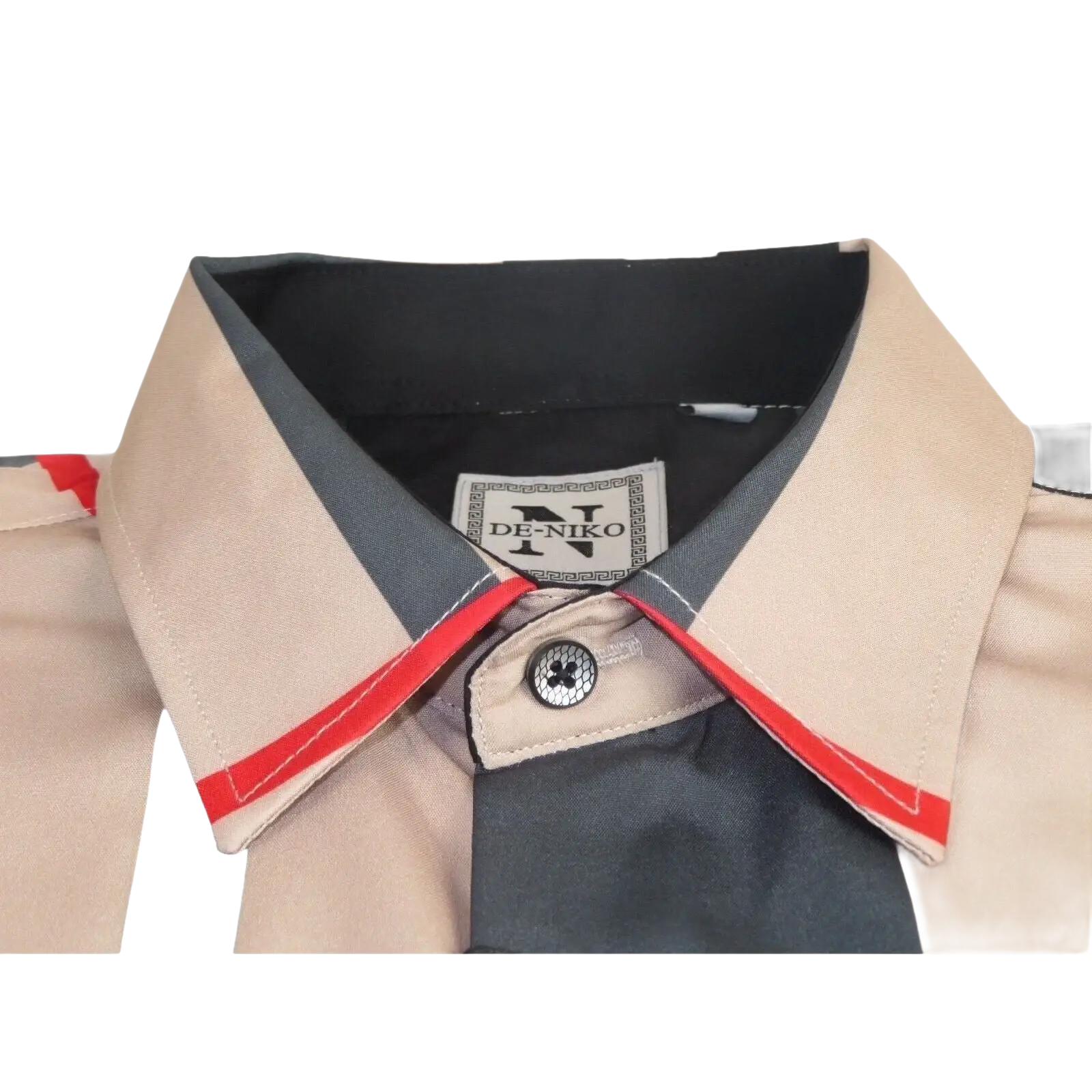 Men Sports Shirt by DE - NIKO Long Sleeves Fashion Print Soft Modal NK1010 Tan - J.Valintin Men's Wear Legend - 100151