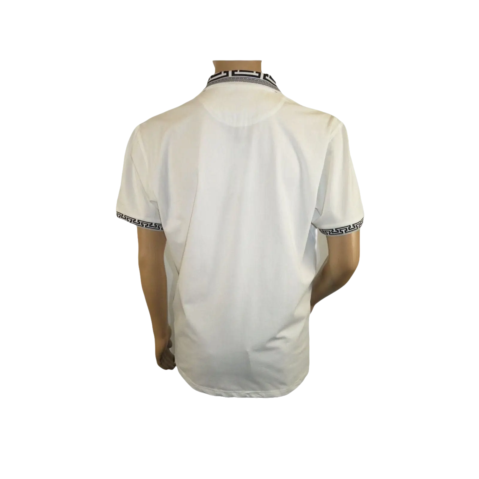 Men Sports Shirt DE - NIKO Short Sleeves Cotton Zipper Polo Shirt DBK104 White - J.Valintin Men's Wear Legend - 99335