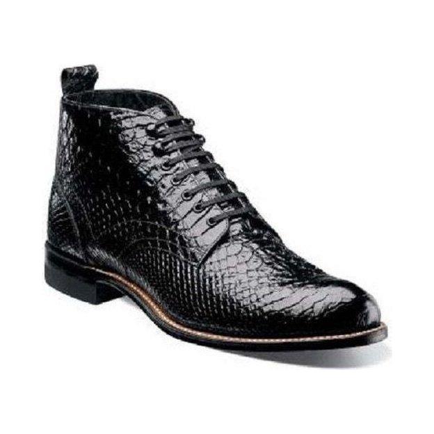 Men Stacy Adams Madison Boot High Top Anaconda Print Leather 00057 - 001 Black - J.Valintin Men's Wear Legend - 00057 - 001 - 7D -