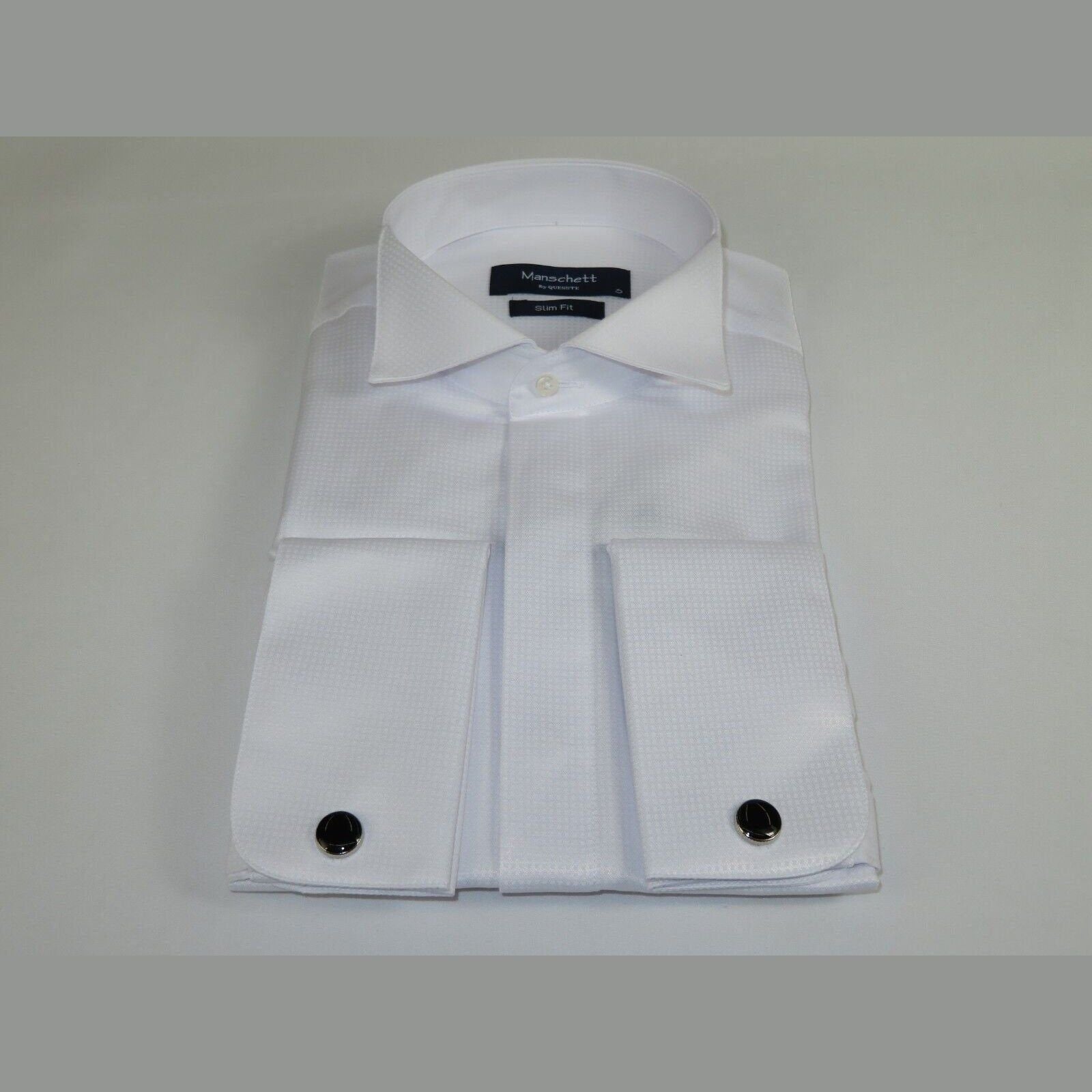 Men Tux Formal 100% Cotton Shirt MANSCHETT Turkey Slim Fit 303 - 01 White Wing tip - J.Valintin Men's Wear Legend - 96929