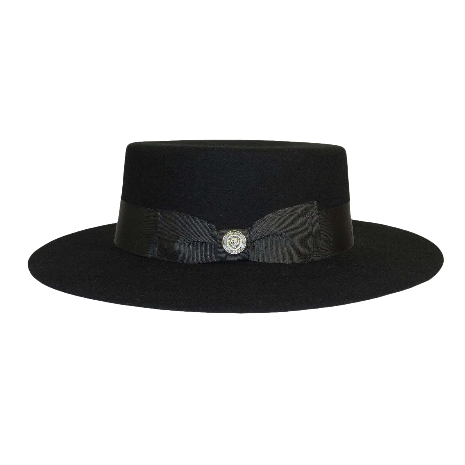 Mens Autralian Wool Boater Hat Wide Brim BRUNO CAPELO ZAYDEN ZA331 Black New - J.Valintin Men's Wear Legend - 24101