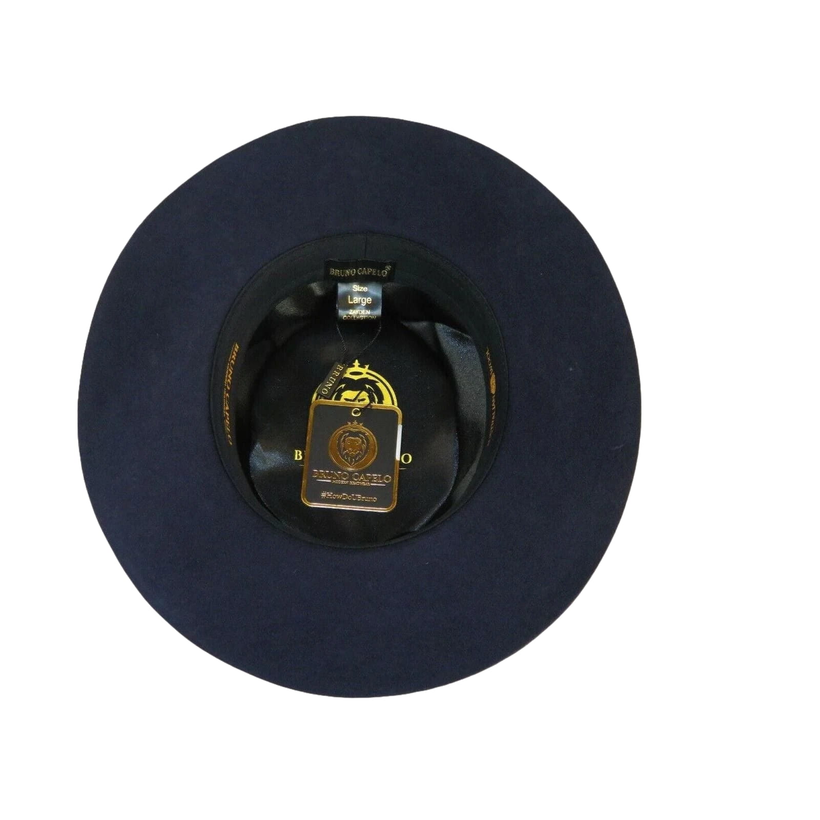 Mens Autralian Wool Boater Hat Wide Brim BRUNO CAPELO ZAYDEN ZA336 Navy Blue - J.Valintin Men's Wear Legend - 3333