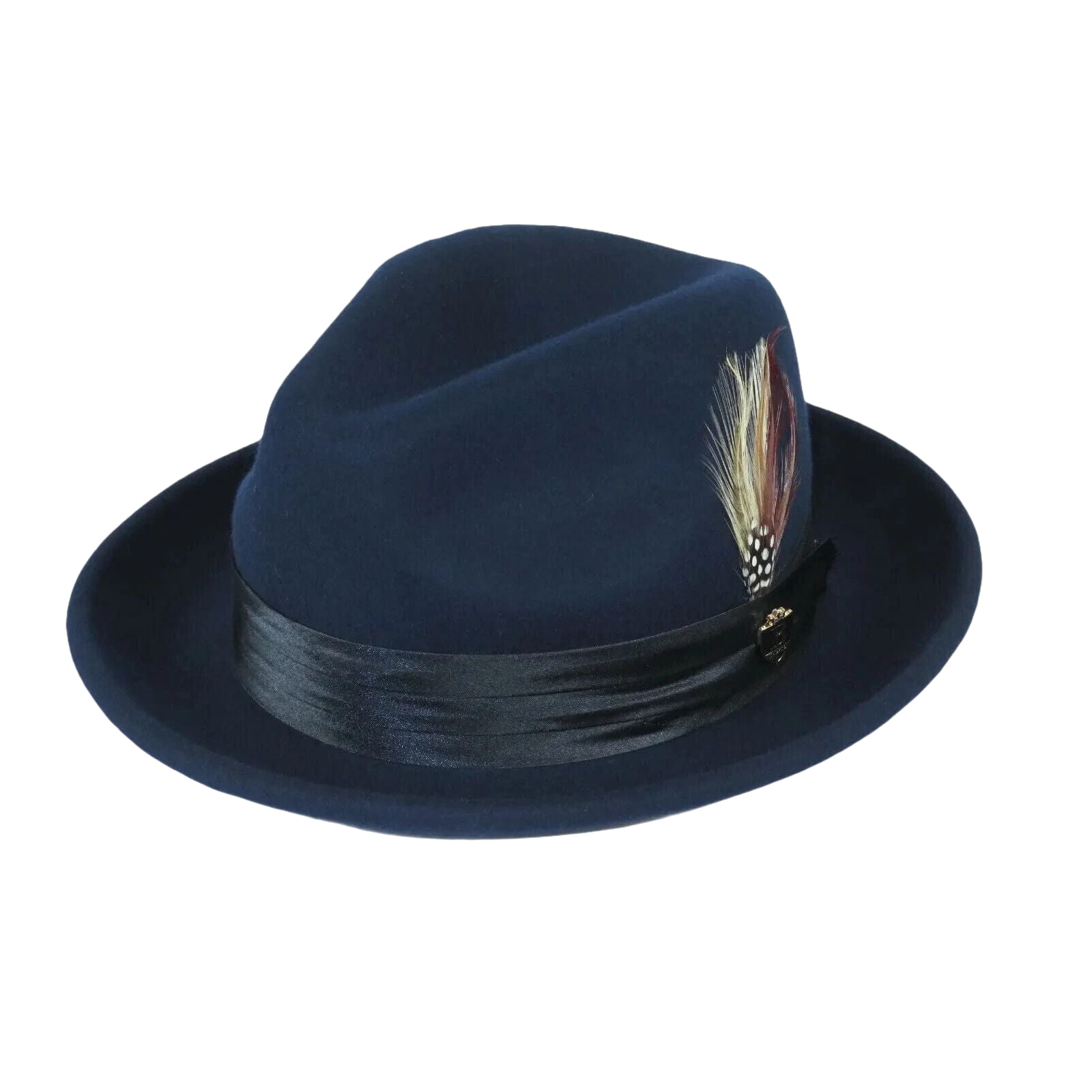 Mens Bruno Capelo Dress Hat Australian Wool Crushable Fedora Giovani UN102 Navy - J.Valintin Men's Wear Legend - 73812