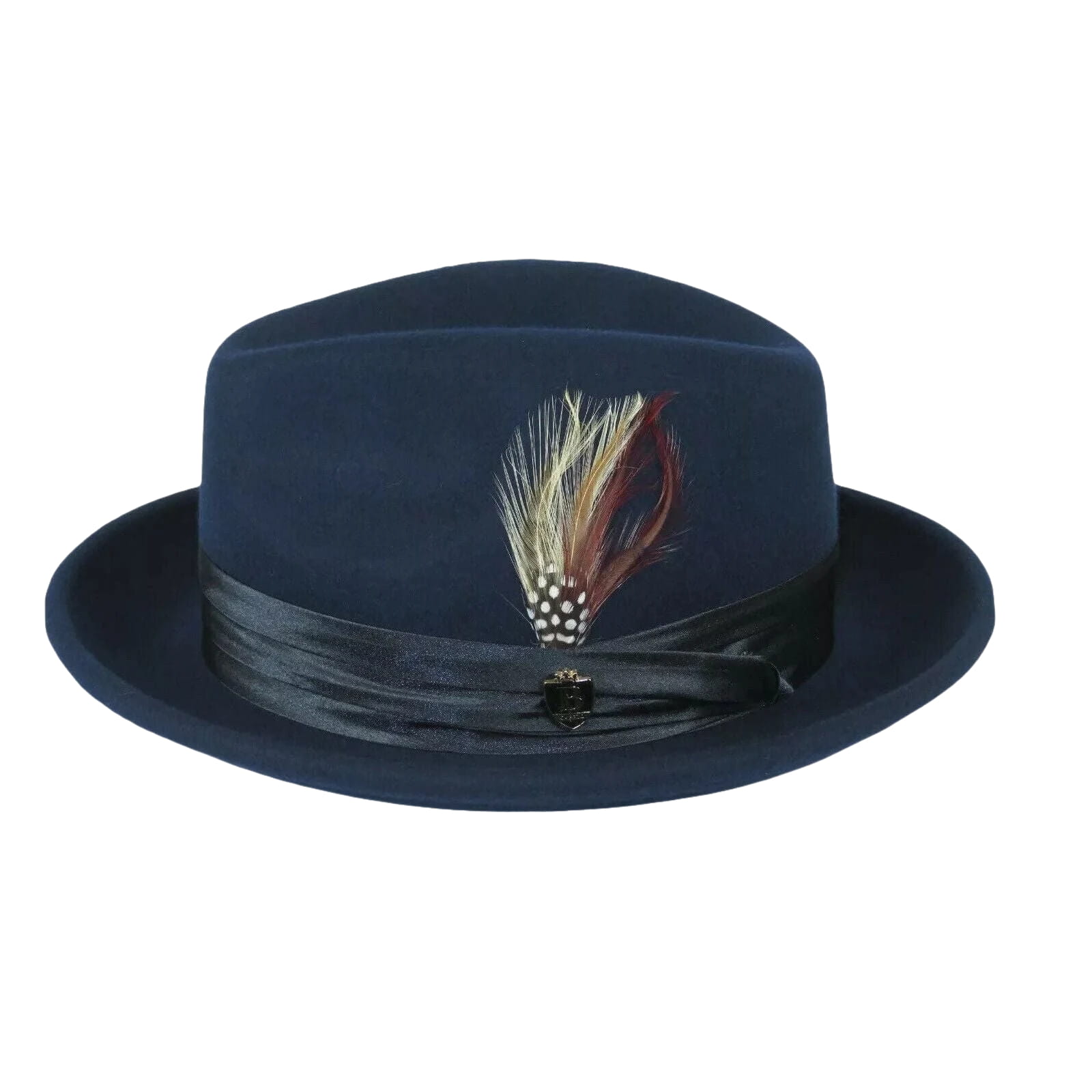Mens Bruno Capelo Dress Hat Australian Wool Crushable Fedora Giovani UN102 Navy - J.Valintin Men's Wear Legend - 73812