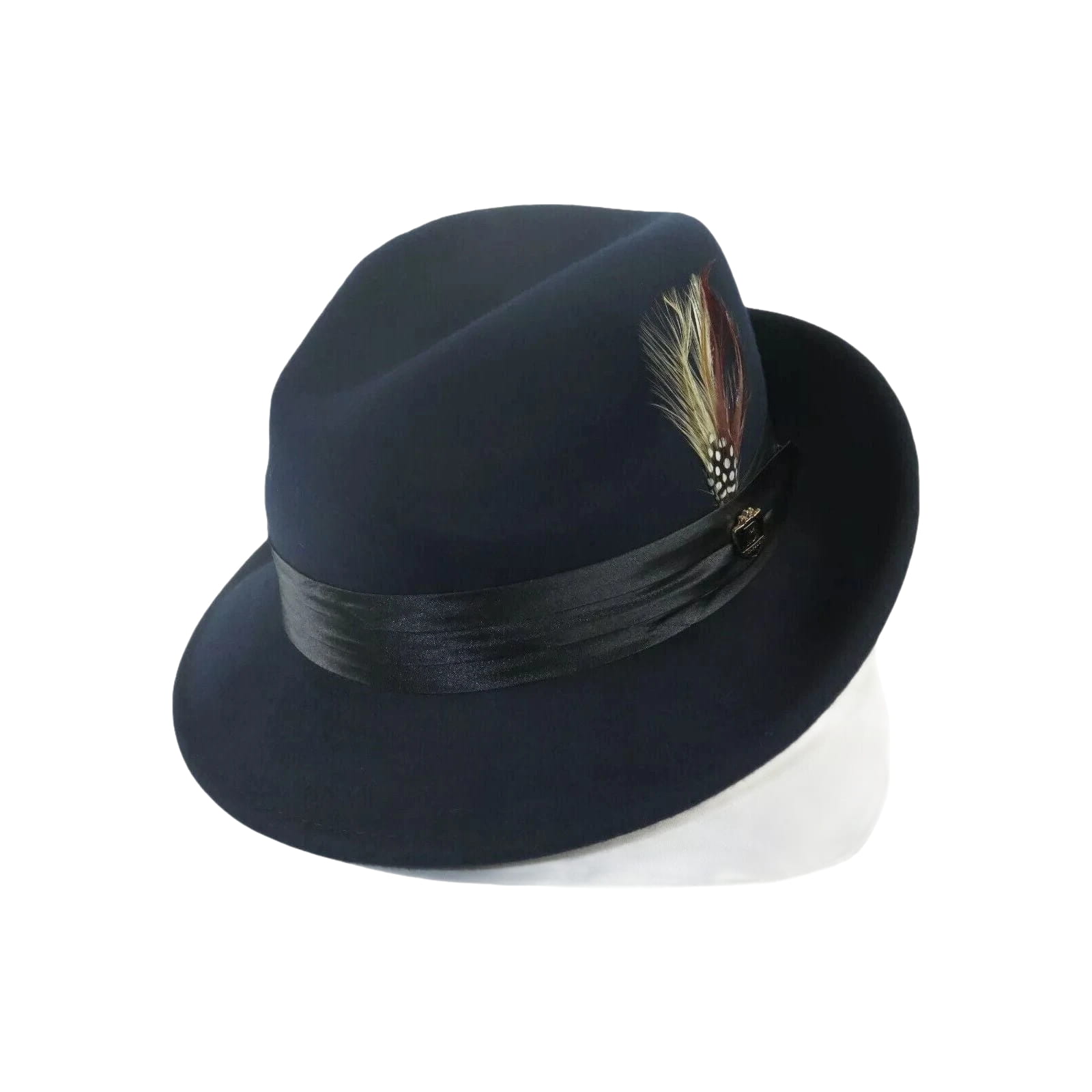 Mens Bruno Capelo Dress Hat Australian Wool Crushable Fedora Giovani UN102 Navy - J.Valintin Men's Wear Legend - 73812
