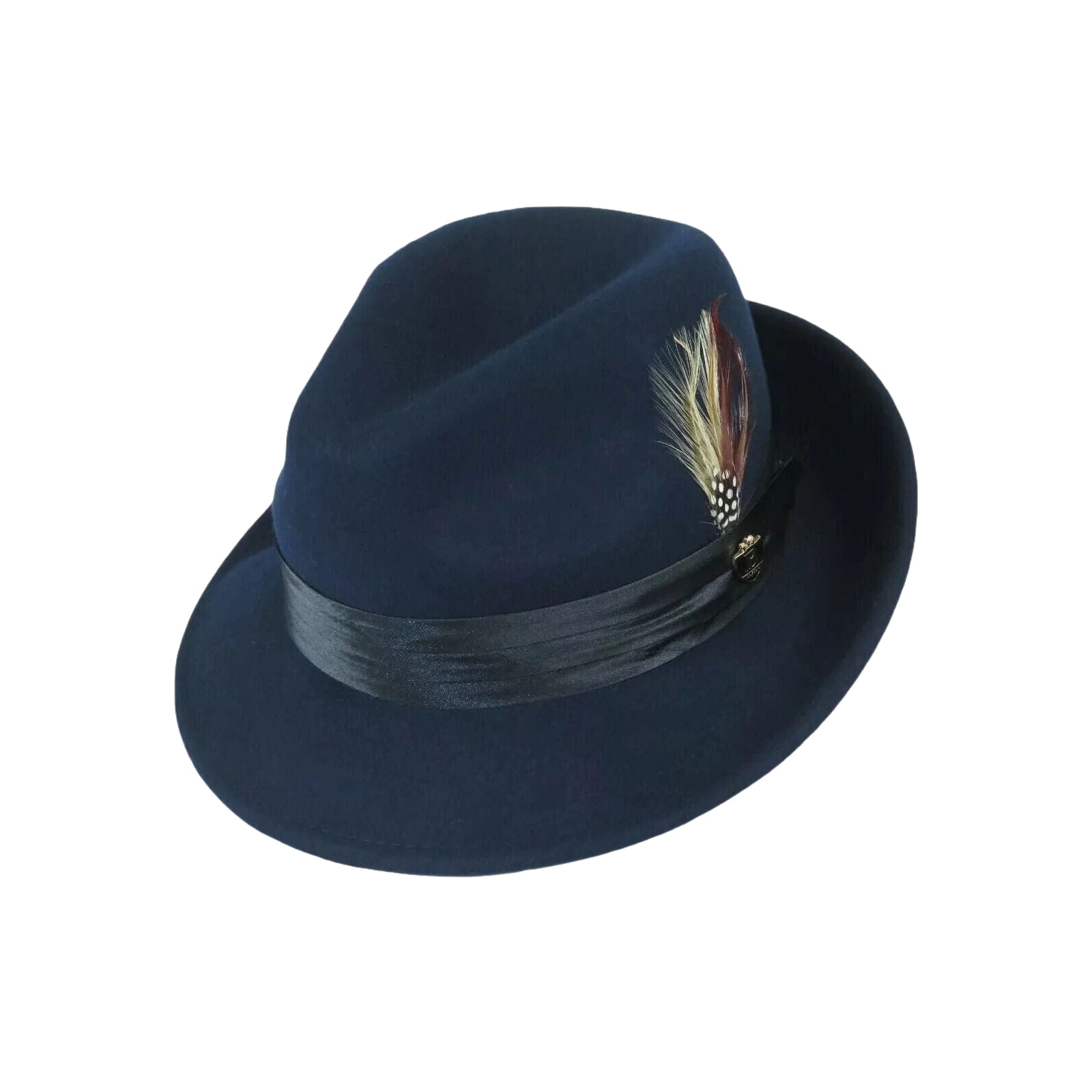 Mens Bruno Capelo Dress Hat Australian Wool Crushable Fedora Giovani UN102 Navy - J.Valintin Men's Wear Legend - 73812