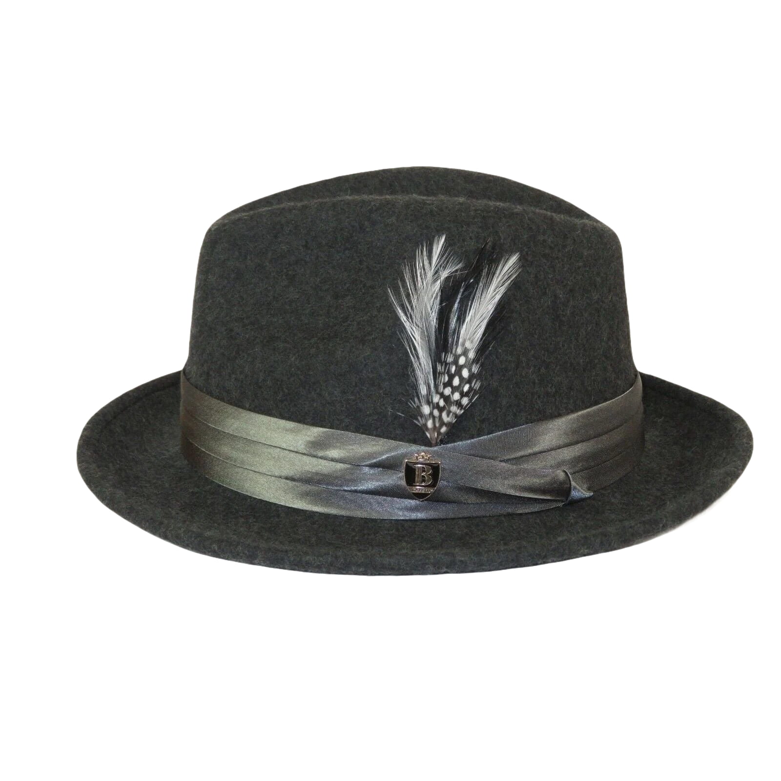 Mens Bruno Capelo Dress Hat Australian Wool Crushable Fedora UN109 Charcoal Gray - J.Valintin Men's Wear Legend - 73832